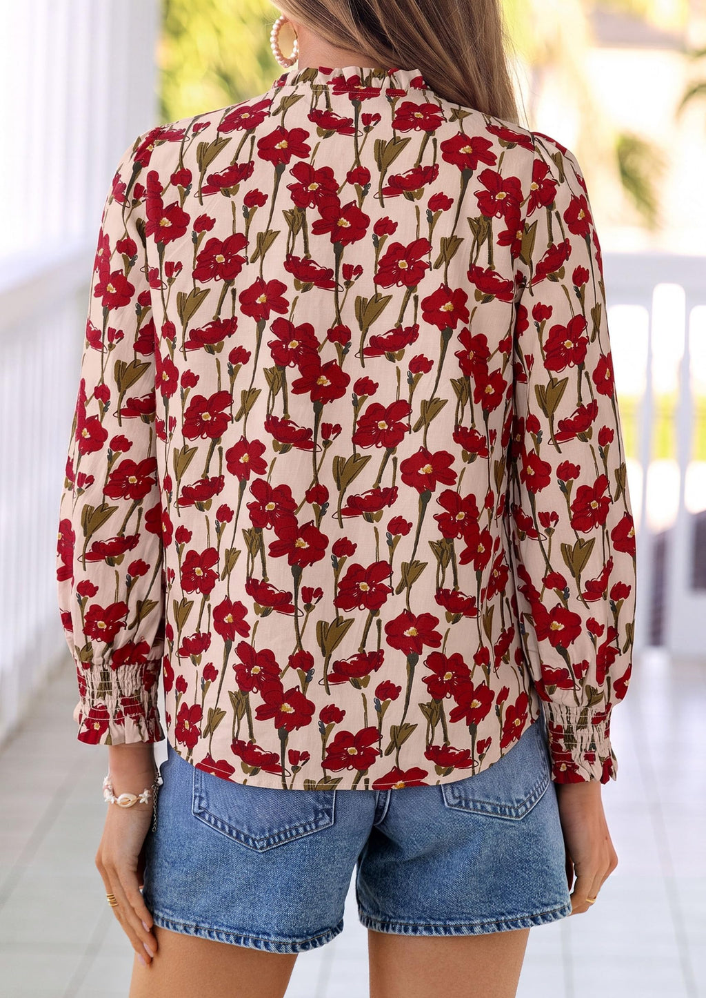 PRETTYGARDEN Women's Boho Floral Blouses Dressy Casual