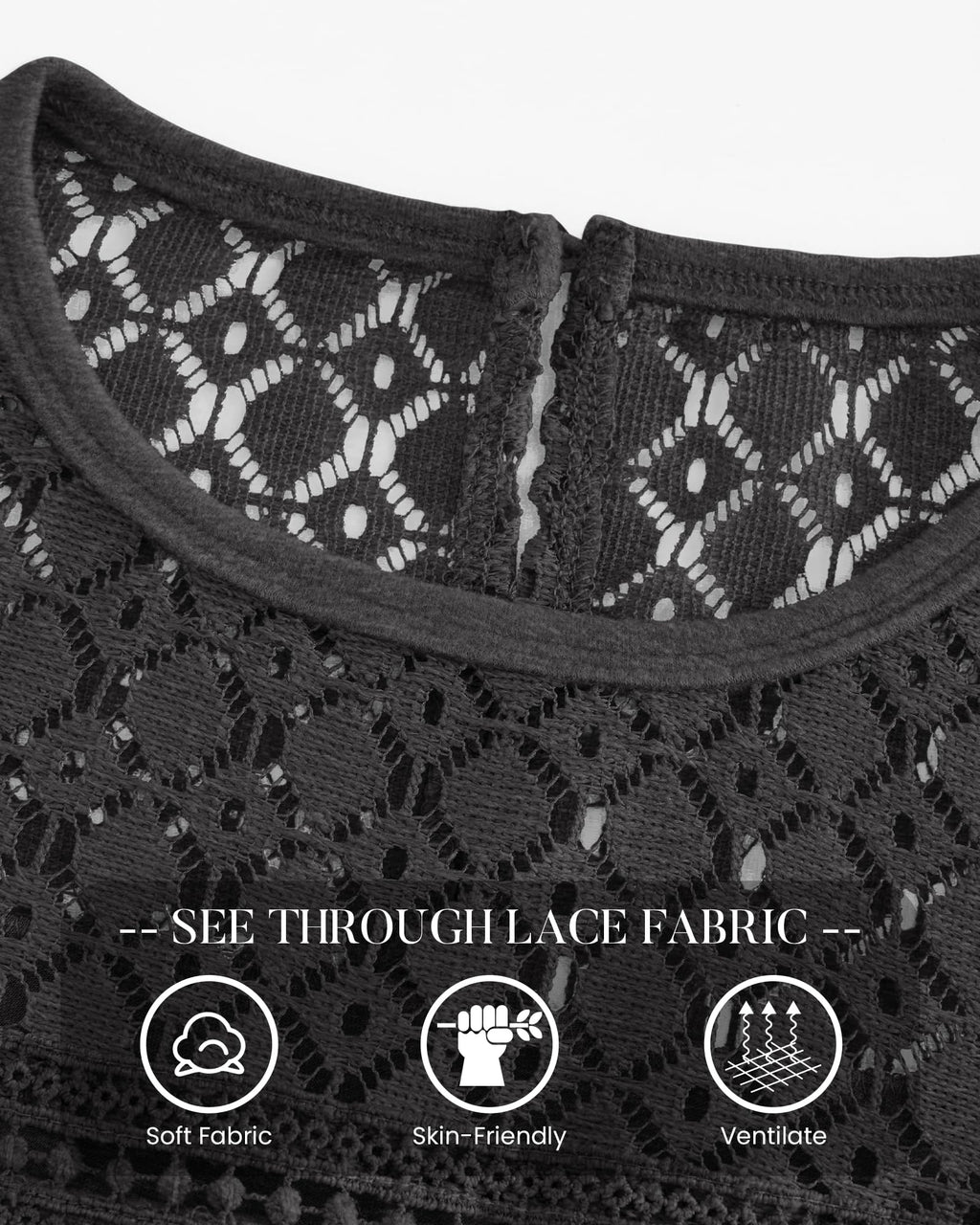 FreshPretty Lace Long Sleeve Shirts Womens Tops Dressy Casual Knit Boho Lightweight Blouses Winter Clothing Fall Fashion