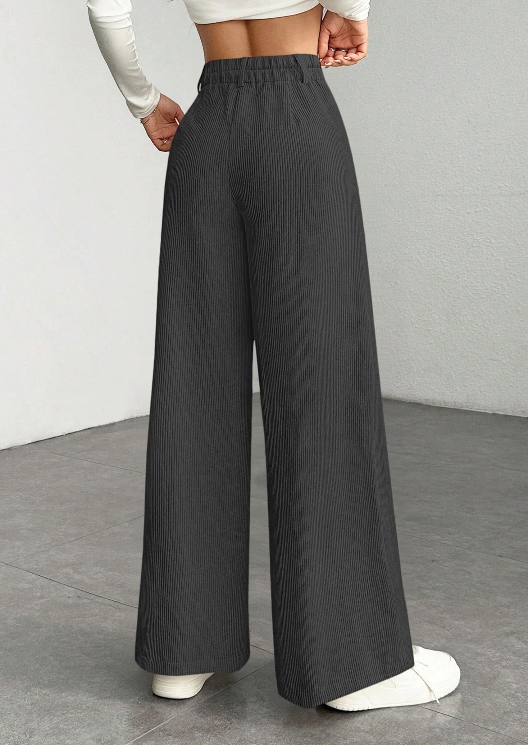 PRETTYGARDEN Women's High Waisted Corduroy Pants Casual