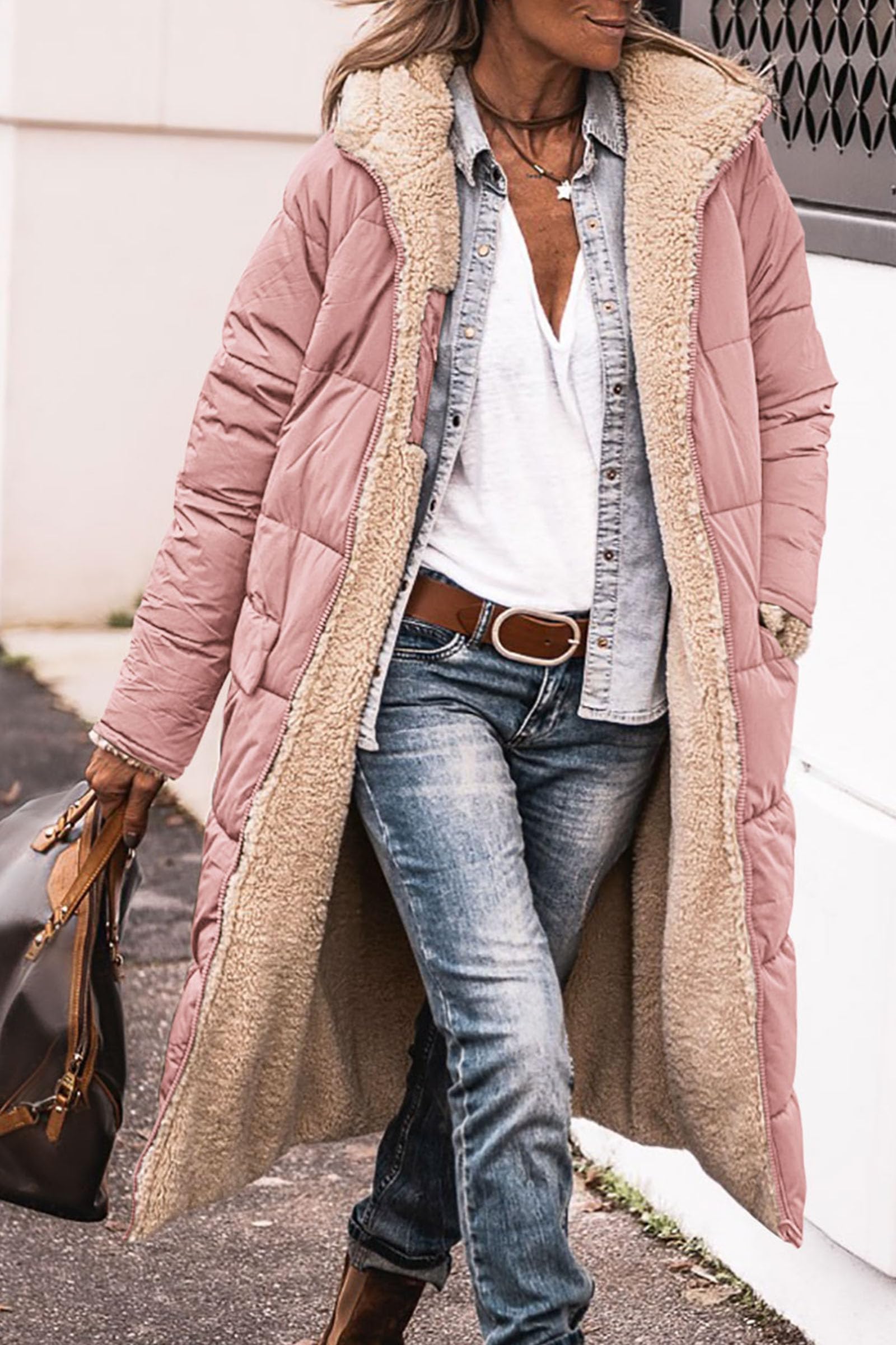 PRETTYGARDEN Women's Winter Fashion Clothes Oversized Shearling Fleece Long Coats Jackets