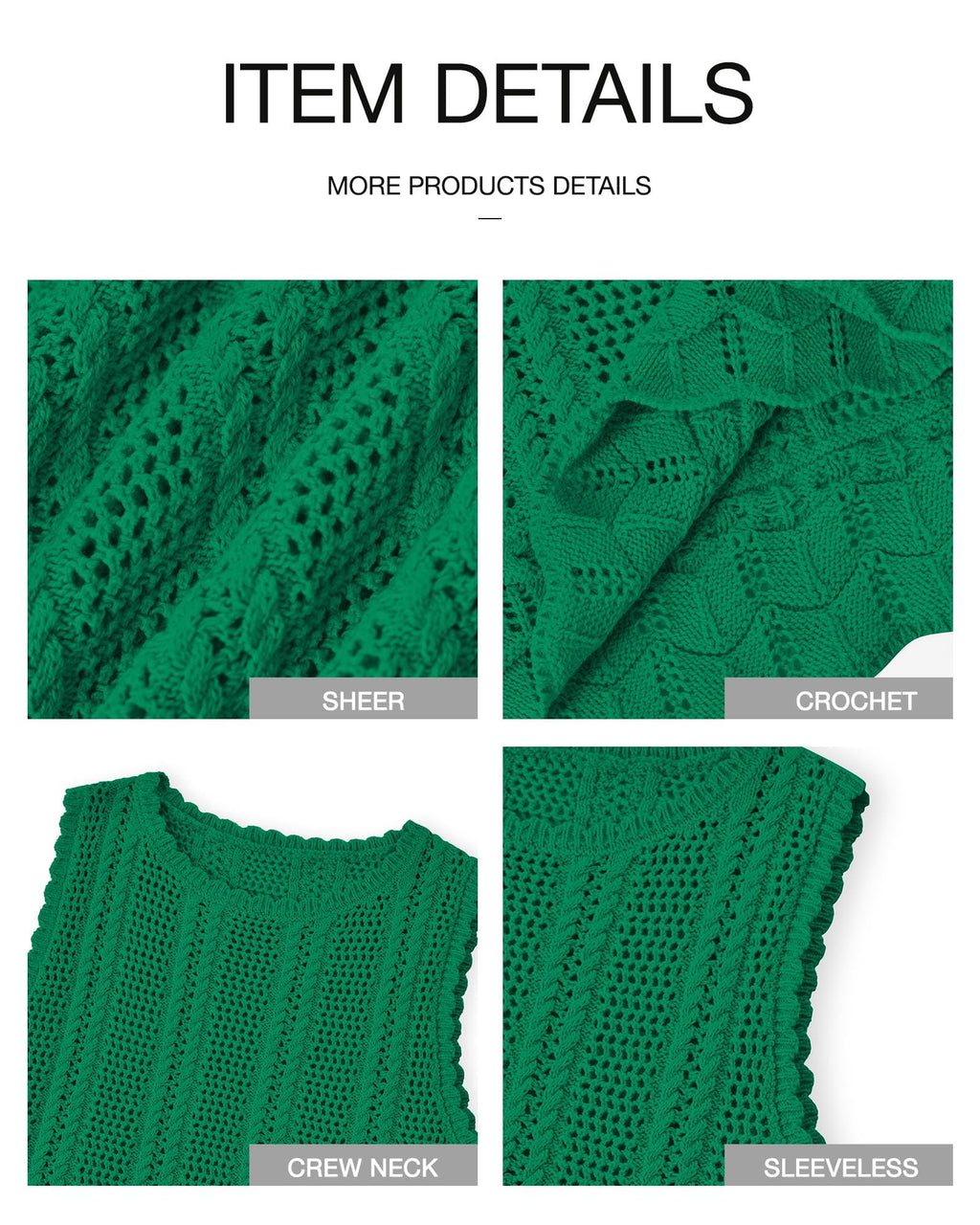 FreshPretty Crochet Tank Top Vacation Outfits for Women Sweater Vest Beach Cover Ups Spring Summer Sleeveless Cruise Resort Wear