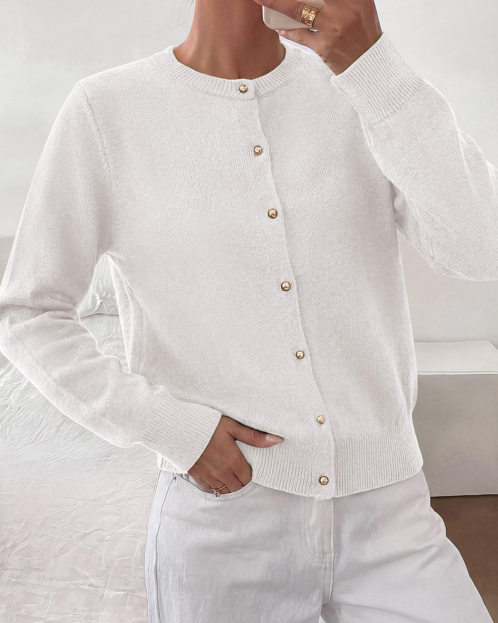 BTFBM Button Cardigan Sweaters for Women Fall Clothes Ribbed Knit Open Front Cardigan, Long Sleeve Sweater, Cozy Soft Stretchy Outerwear, Relaxed Fit, Trendy Winter Outfits