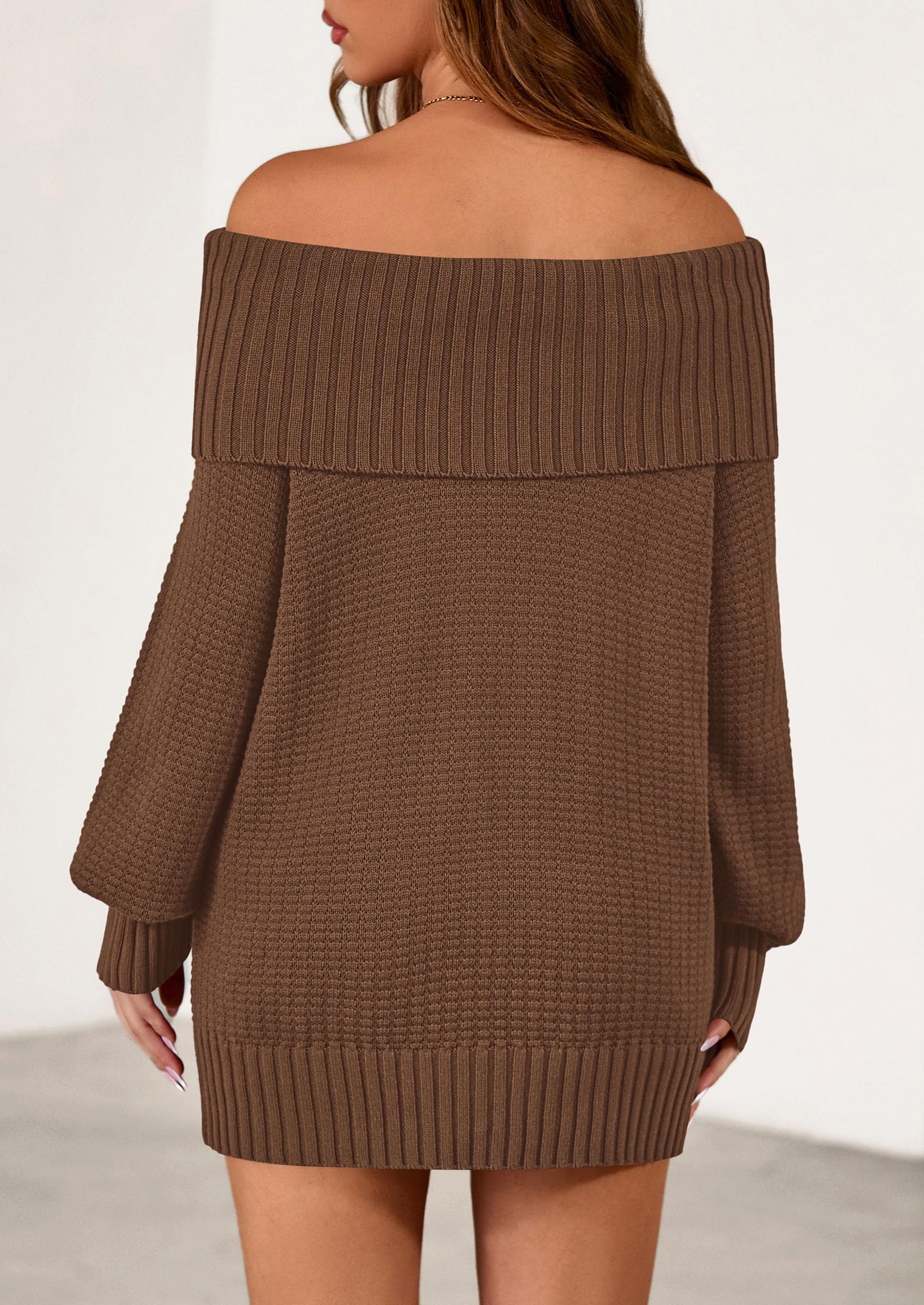 PRETTYGARDEN Womens Off The Shoulder Sweater Long Sleeve Tops Loose Knit Pullover Sweaters Fashion Fall Clothes