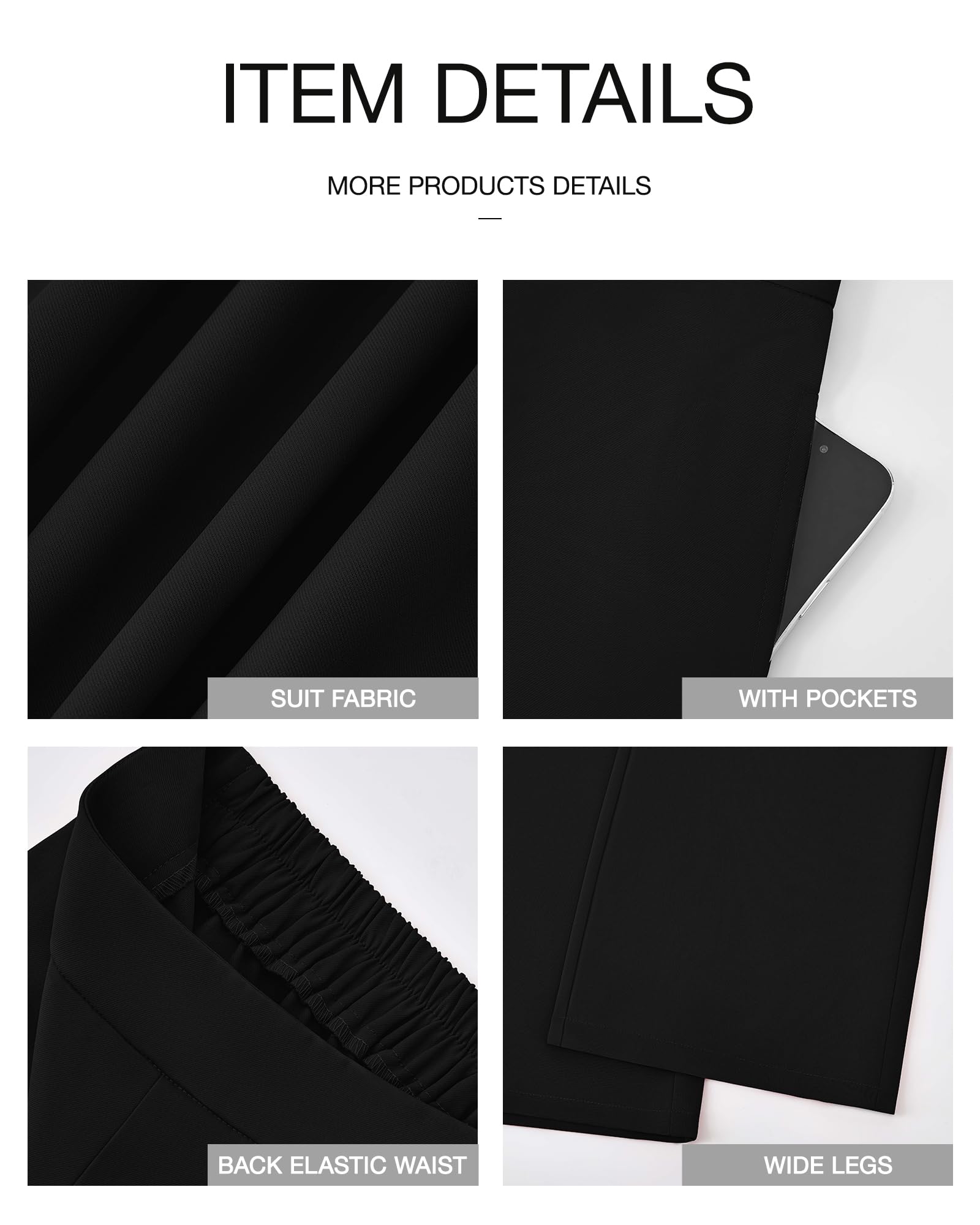FreshPretty Women High Waisted Wide Leg Pants Spring Business Casual Work Pants Loose Office Palazzo Trousers Pockets