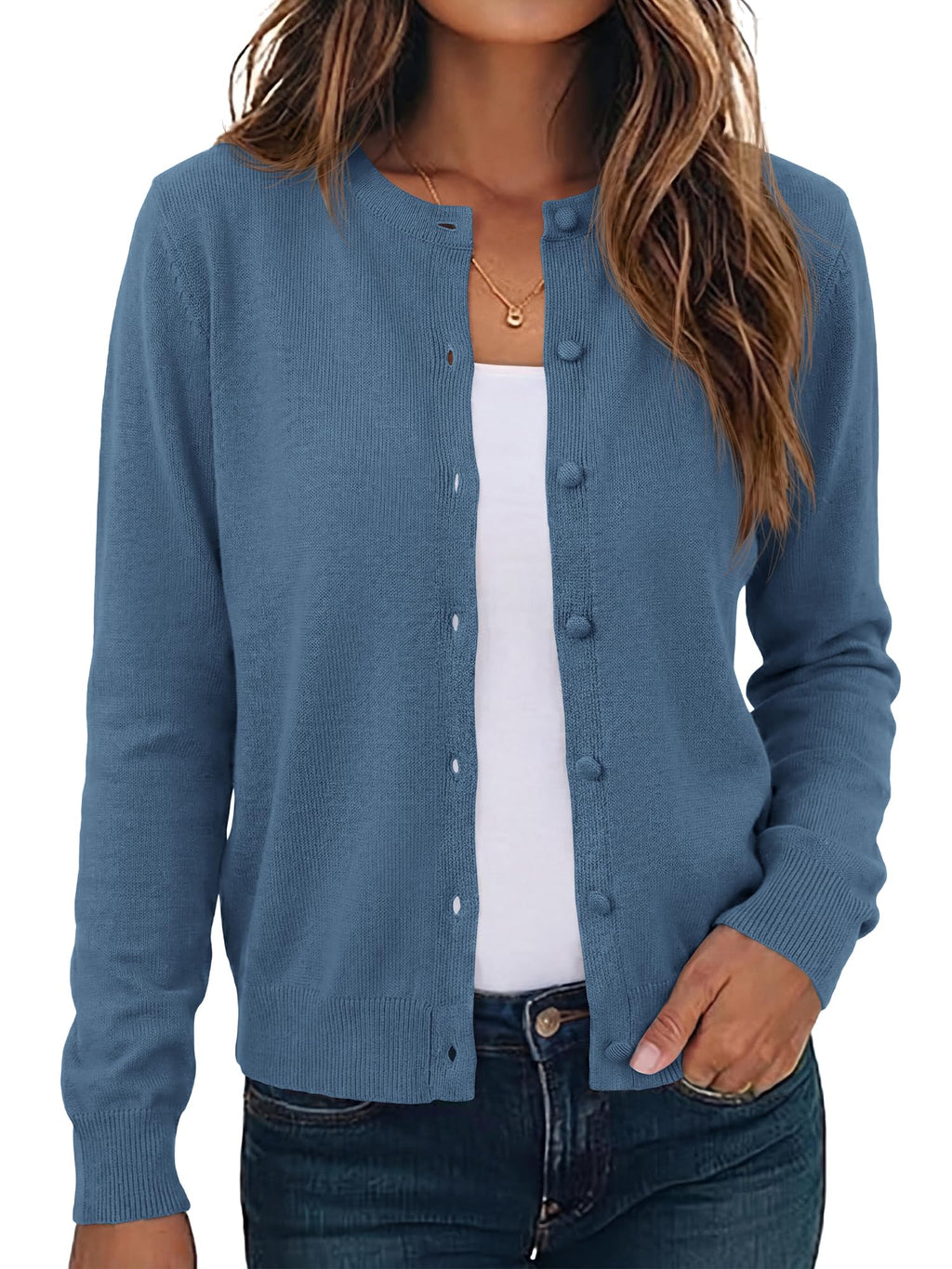 BTFBM Cardigan Sweaters for Women Lightweight Sweater Button Down Casual Knit Shrugs Tops Spring Fashion Clothing