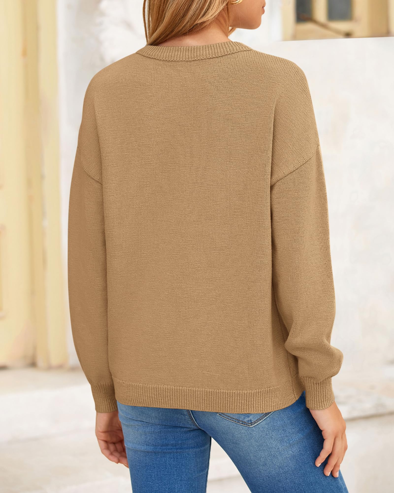 BTFBM Pullover Sweaters for Women Fall Crewneck Slouchy Long Sleeve Sweater Loose Casual Knit Tops Winter Clothes