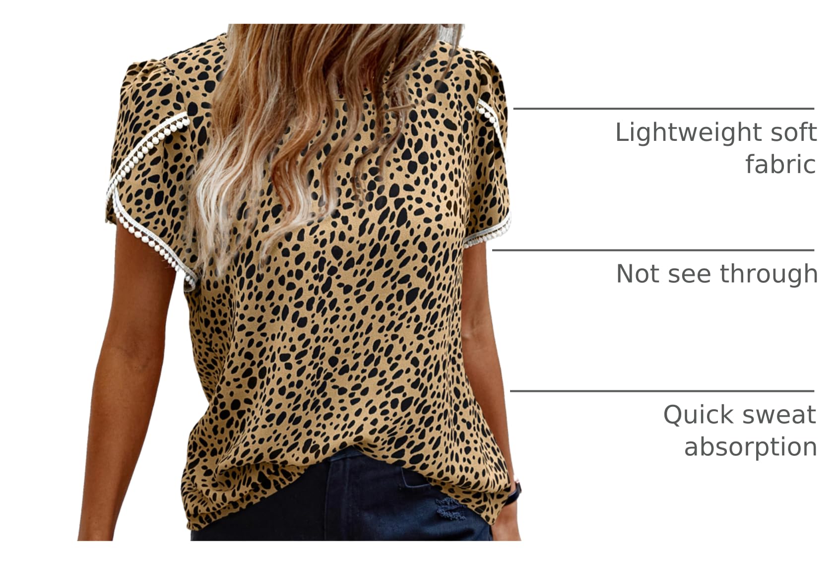 PRETTYGARDEN Womens Summer Tops Casual Ruffle Short Sleeve Crewneck Shirts Loose Basic Work Blouses Spring Outfits