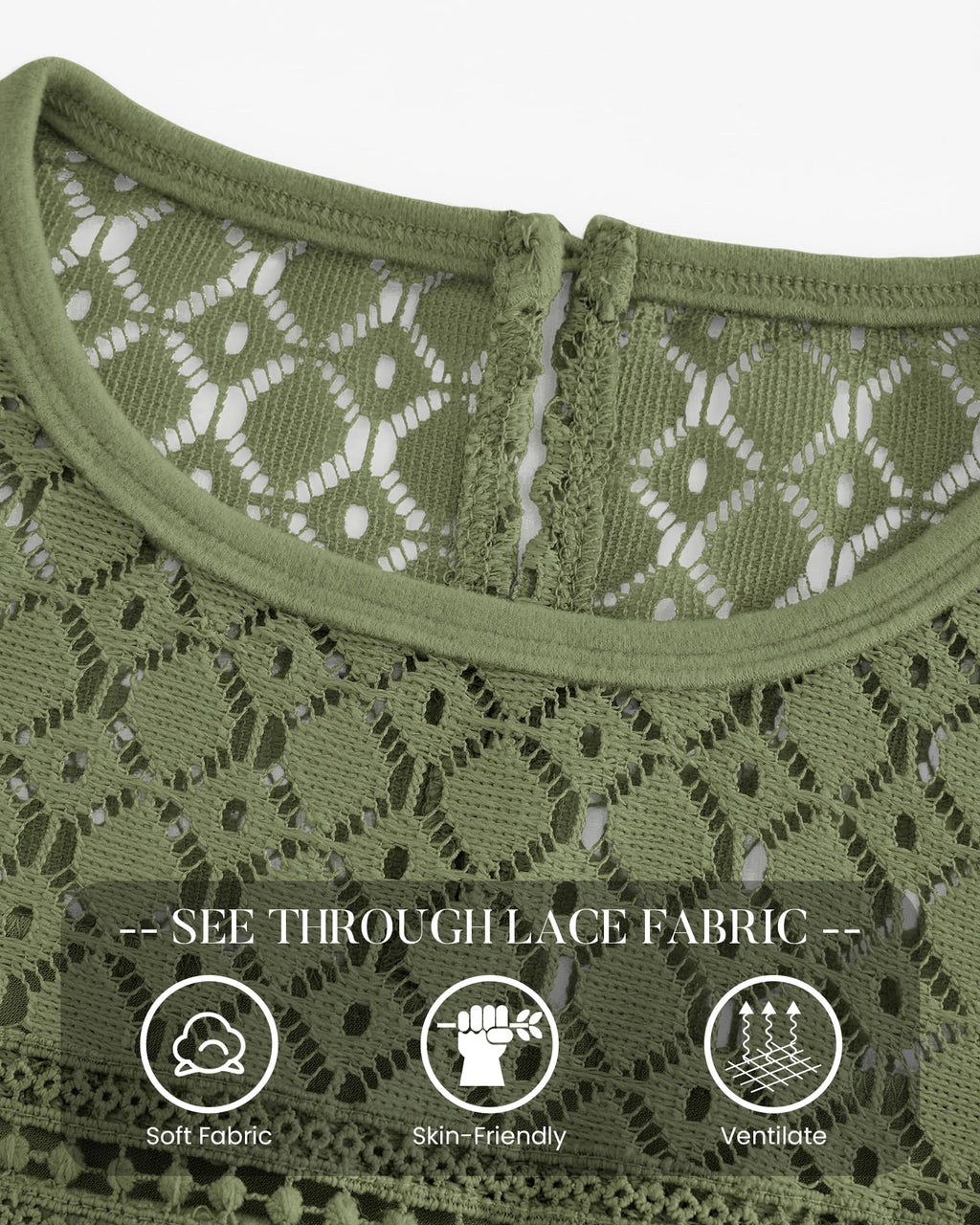 FreshPretty Lace Long Sleeve Shirts Womens Tops Dressy Casual Knit Boho Lightweight Blouses Winter Clothing Fall Fashion
