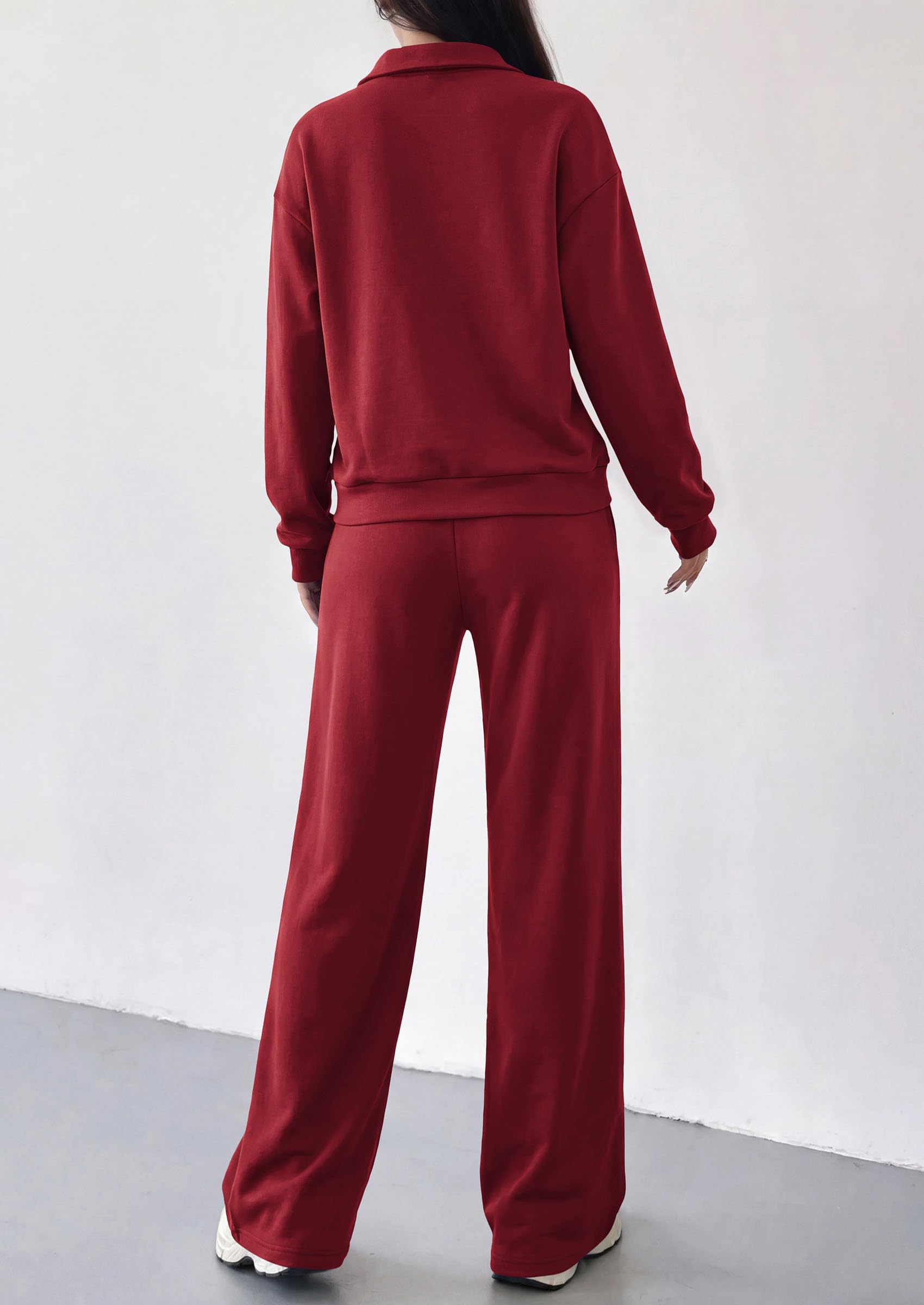 PRETTYGARDEN Women's Lounge Sets 2 Piece Outfits Sweatsuits | Half Zip Pullover Sweatshirts, Wide Leg Pants Pockets, Matching Workout Tracksuits, Airport Travel Resort Wear, Fall Clothes