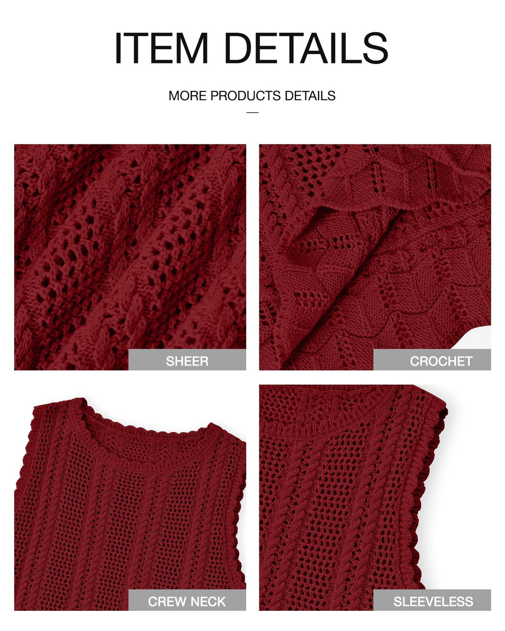 FreshPretty Crochet Tank Top Vacation Outfits for Women Sweater Vest Beach Cover Ups Spring Summer Sleeveless Cruise Resort Wear