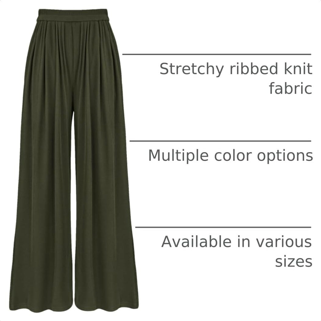 BTFBM Palazzo Pants for Women Spring Summer Clothes Pockets High Waist Casual Knit Flowy Wide Leg Trousers