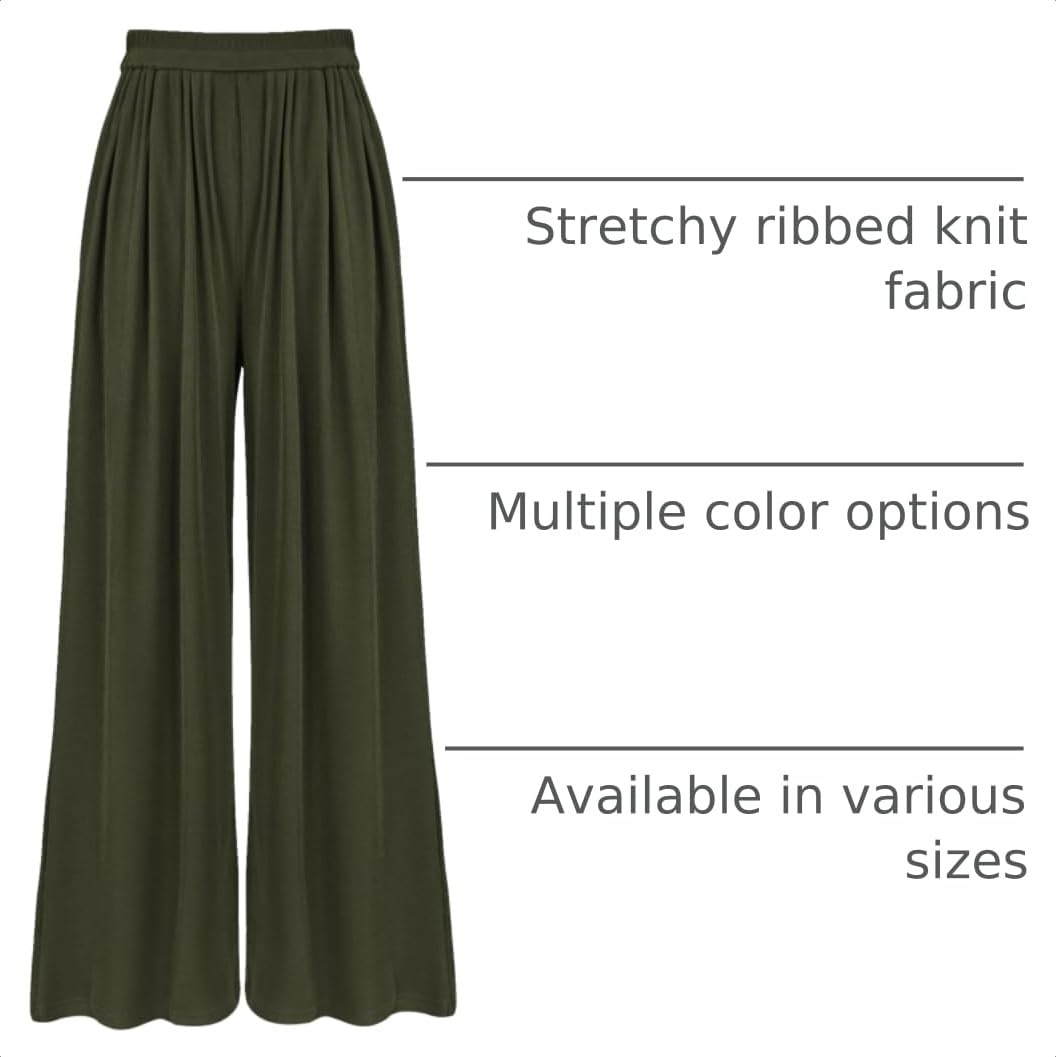 BTFBM Palazzo Pants for Women Spring Summer Clothes Pockets High Waist Casual Knit Flowy Wide Leg Trousers