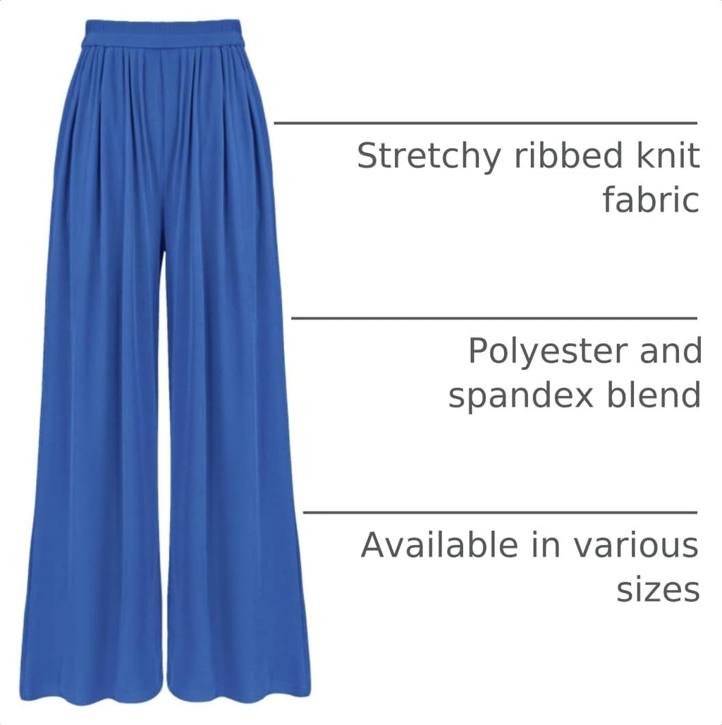 BTFBM Palazzo Pants for Women Spring Summer Clothes Pockets High Waist Casual Knit Flowy Wide Leg Trousers