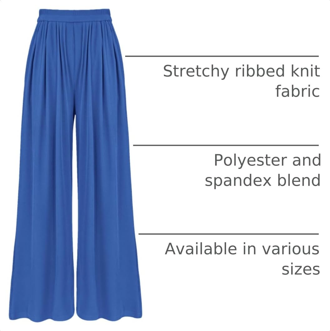 BTFBM Palazzo Pants for Women Spring Summer Clothes Pockets High Waist Casual Knit Flowy Wide Leg Trousers