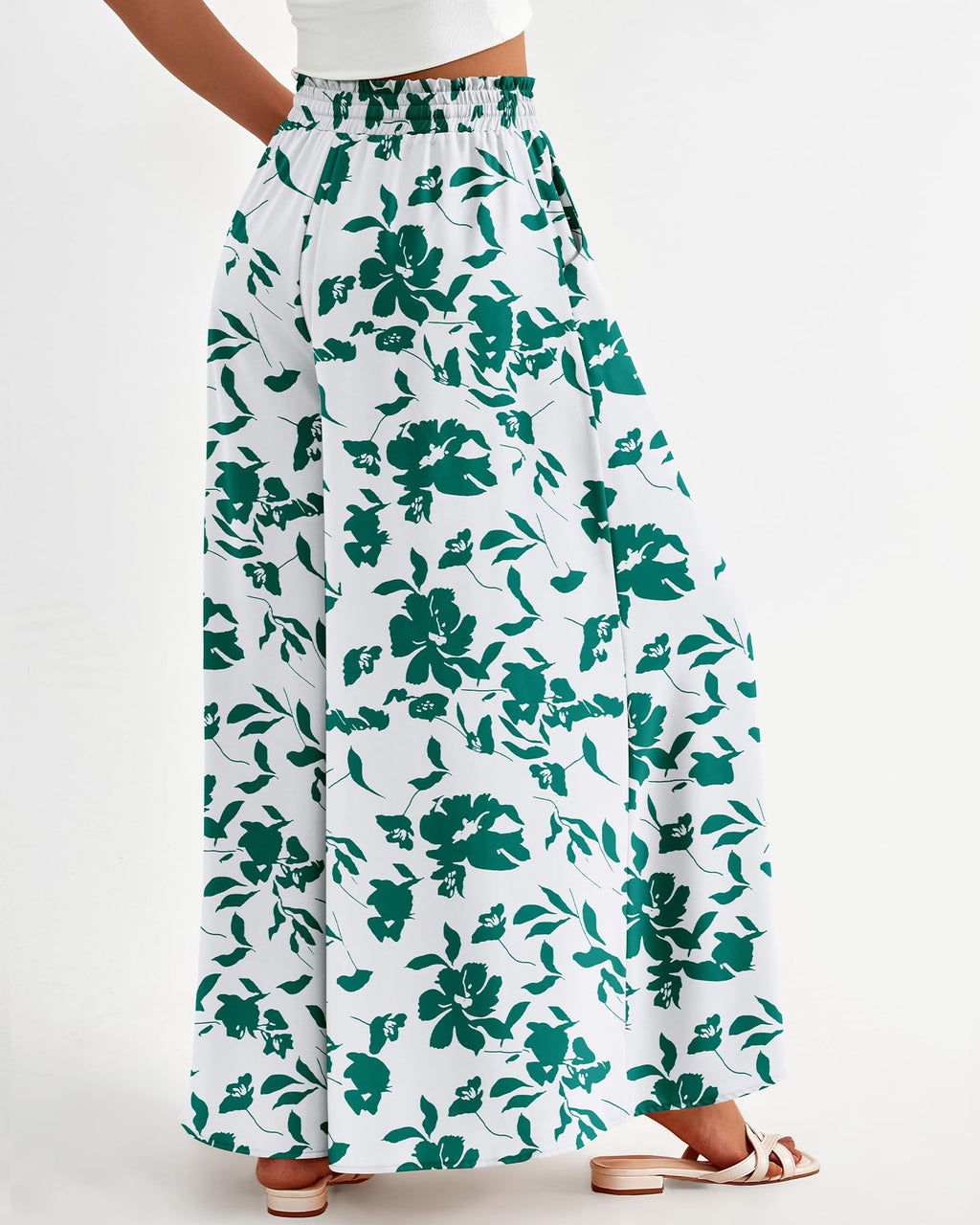 BTFBM Women Casual High Waist Wide Leg Pants Spring Summer Long Palazzo Pants Pocket Lounge Beach Vacation Clothes