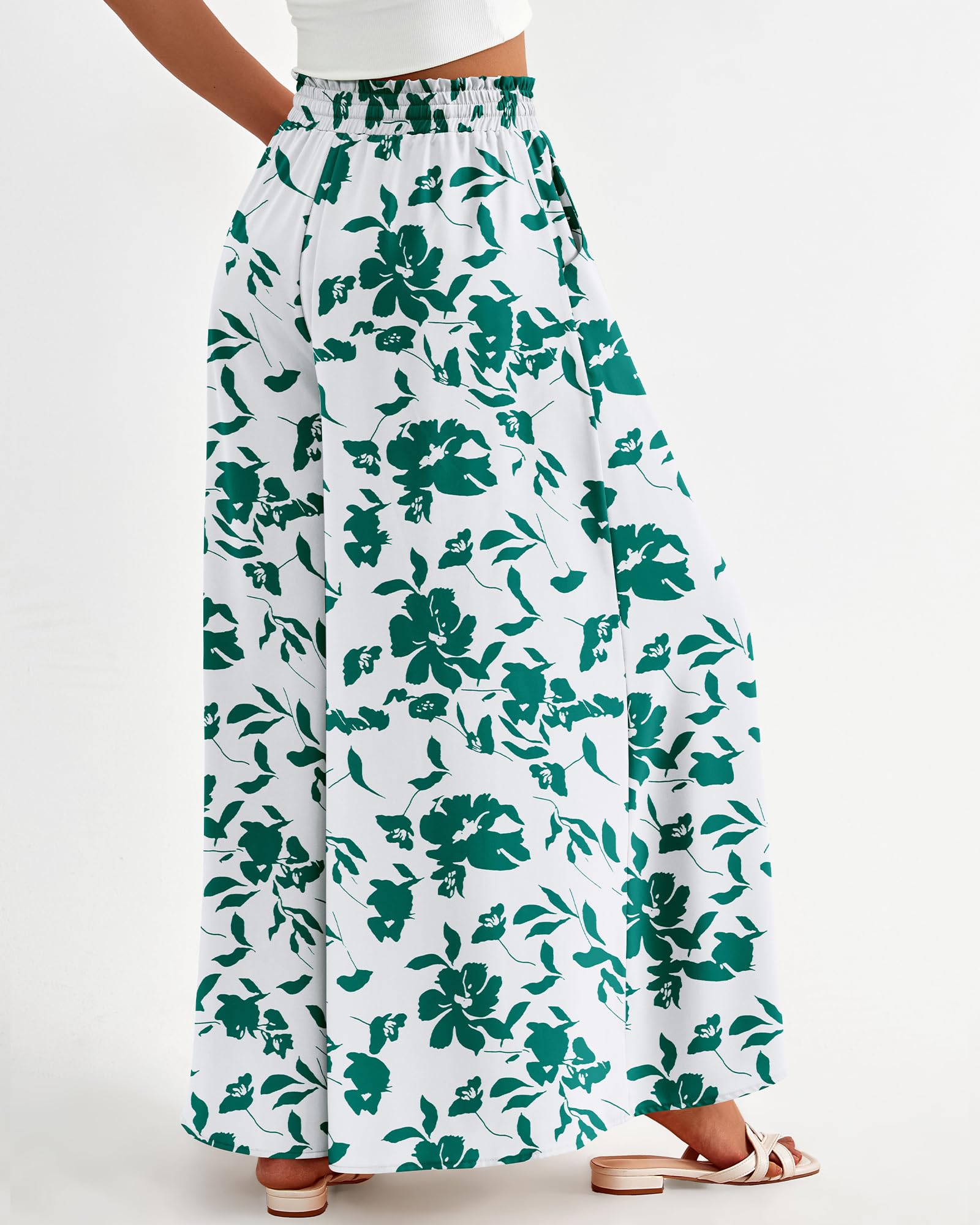 BTFBM Women Casual High Waist Wide Leg Pants Spring Summer Long Palazzo Pants Pocket Lounge Beach Vacation Clothes