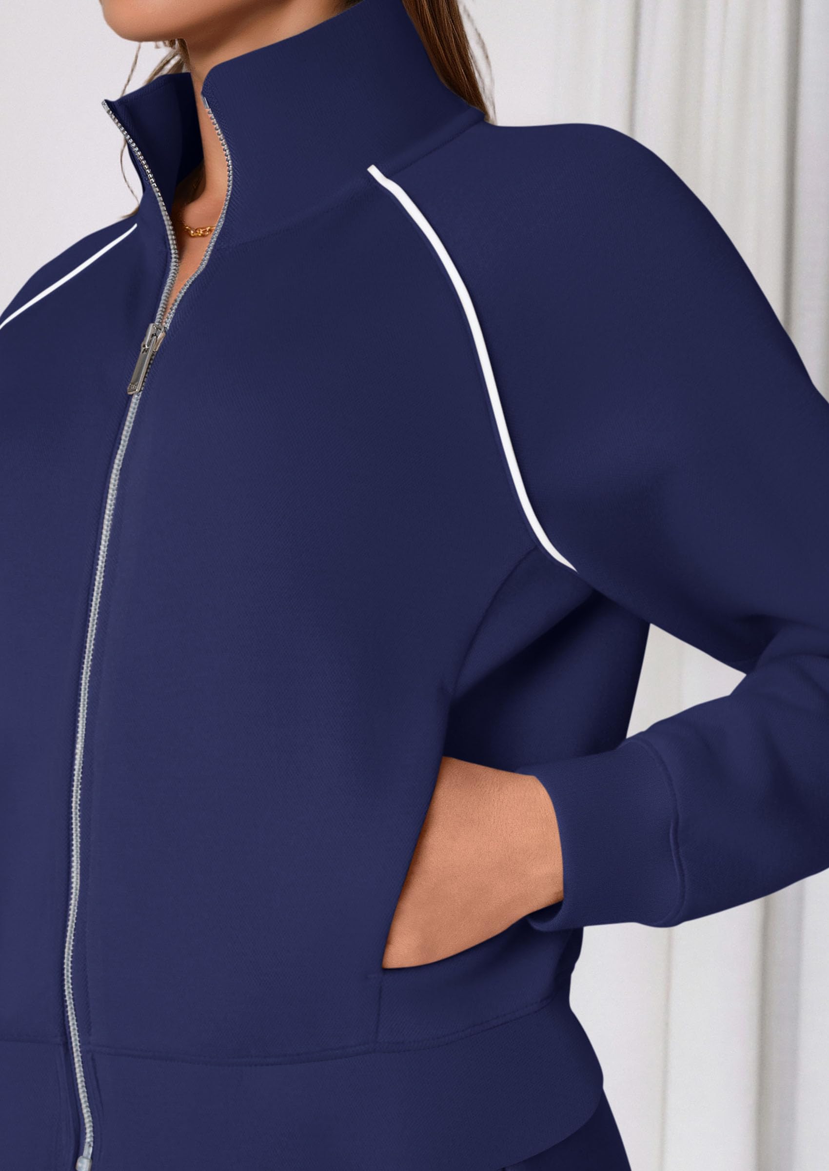 PRETTYGARDEN Womens 2 Piece Outfits Sweatsuits Fall Full Zip Sweatshirts Workout Pants Matching Lounge Sets Tracksuits