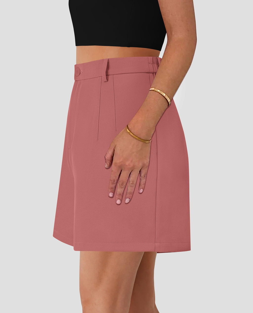 PRETTYGARDEN Shorts for Women Dressy Summer Elastic High Waisted Wide Leg Business Casual Work Shorts with Pockets