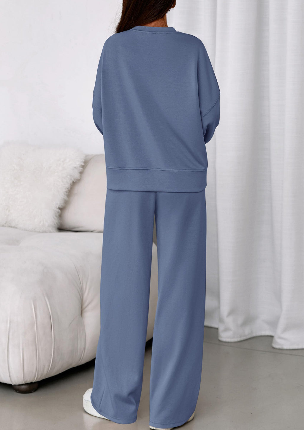 PRETTYGARDEN 2 Piece Sets For Women Fall Trendy Long Sleeve Sweatshirt Wide Leg Pants Loungewear Set Matching Sweatsuit