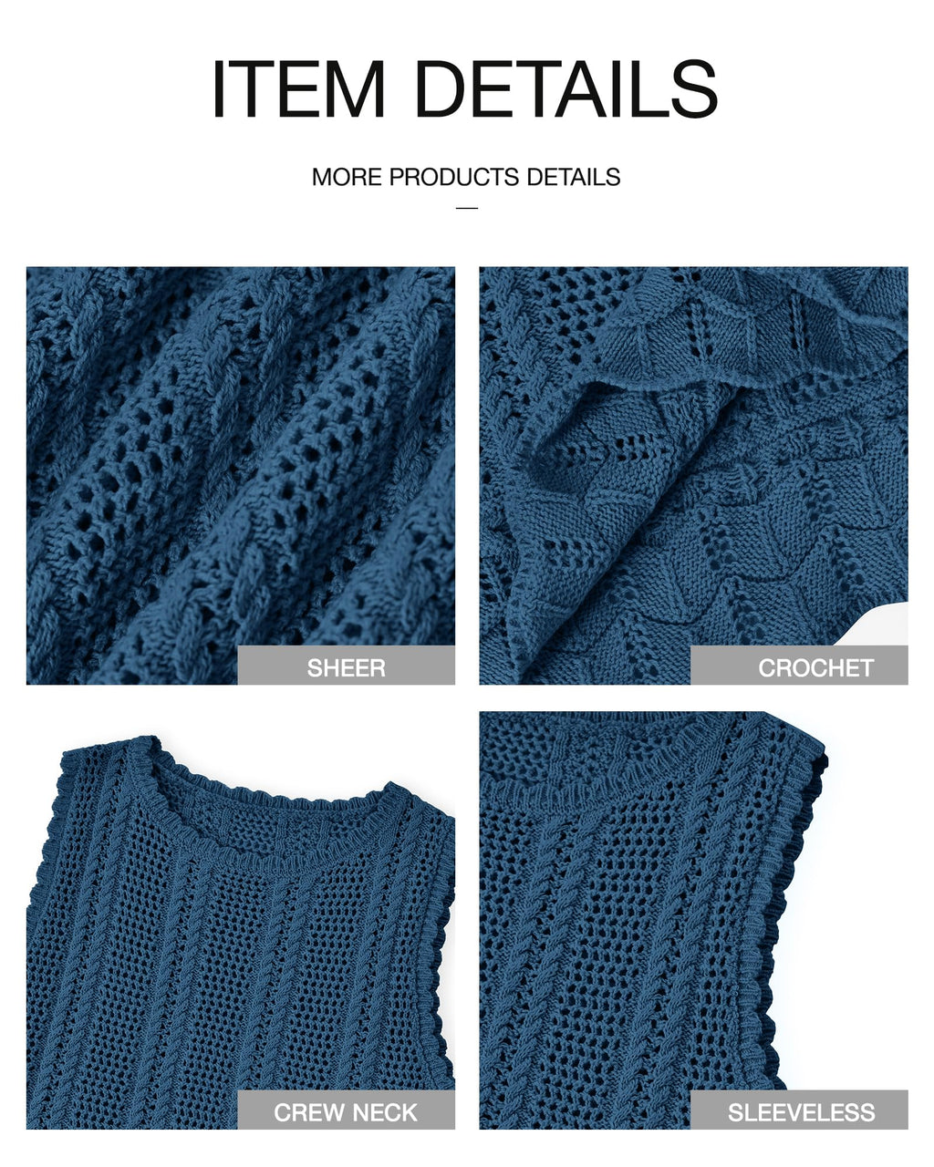 FreshPretty Crochet Tank Top Vacation Outfits for Women Sweater Vest Beach Cover Ups Spring Summer Sleeveless Cruise Resort Wear