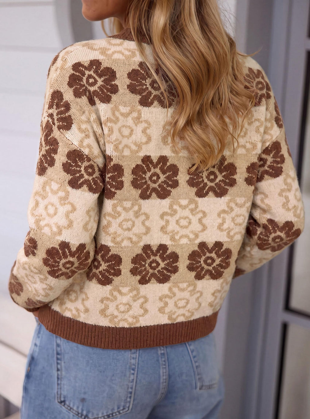 PRETTYGARDEN Women's Floral Crewneck Sweater Knit Pullover Loose Fit, Chunky Knit Sweaters Tops, Dressy Casual Work Vacation Holiday Outfits, Womens Fall Fashion, Winter Clothes