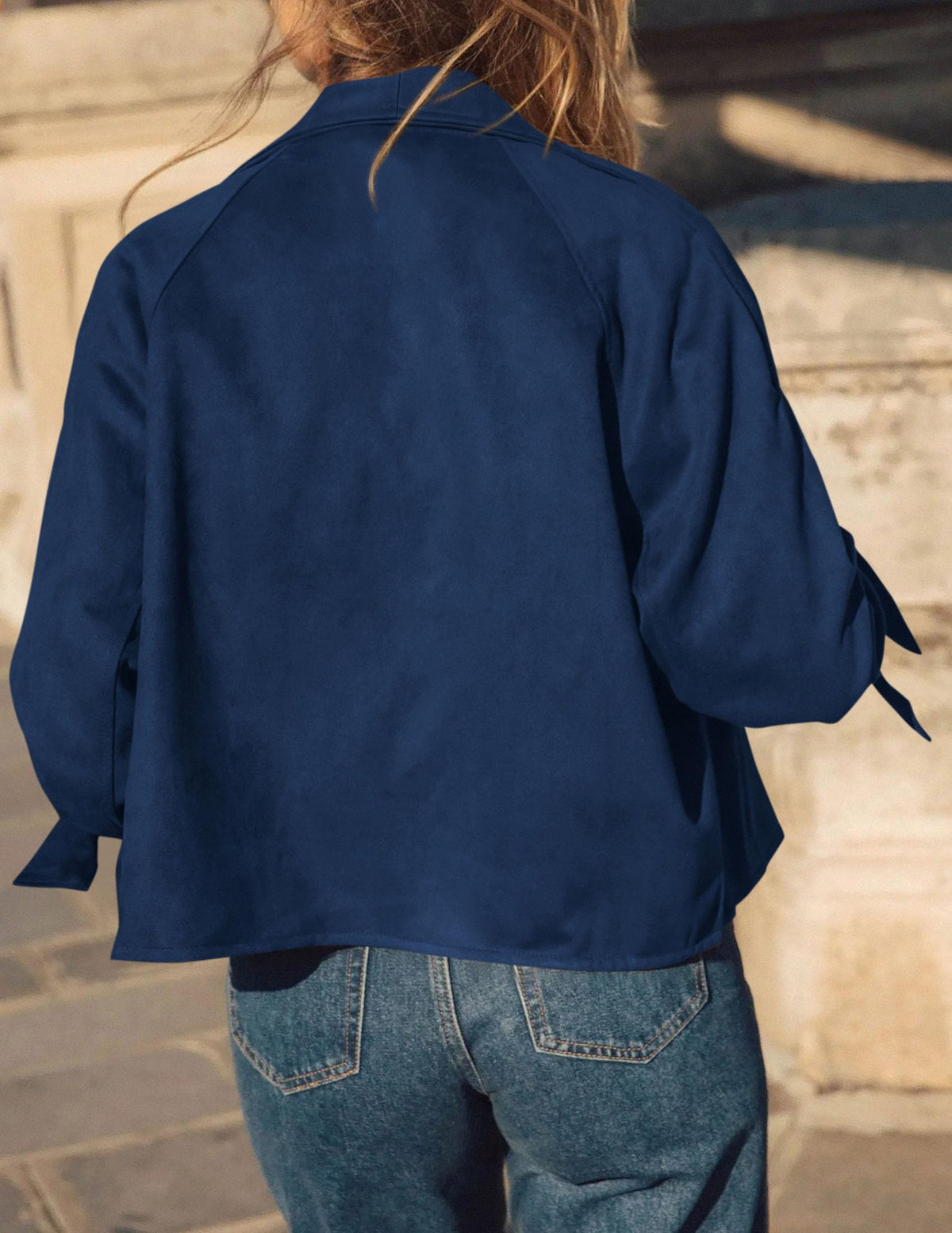 PRETTYGARDEN Women Faux Suede Double Breasted Trench Coat Cropped Jackets Raglan Long Sleeve,Lapel,Tie Cuff,Button Down,Fall Fashion Outerwear,Winter Clothes,Work Office Casual Short Jacket