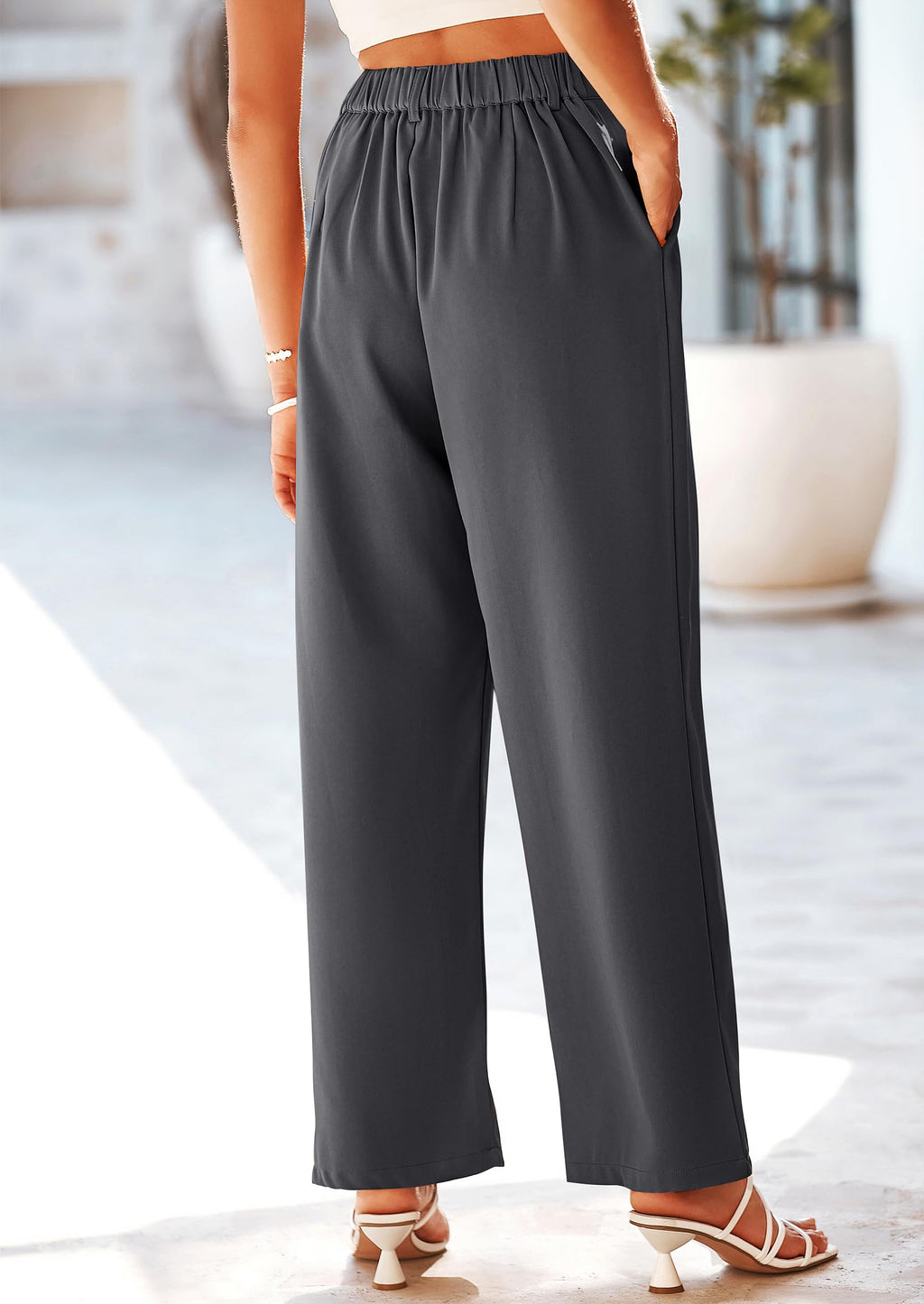 PRETTYGARDEN Wide Leg Pants for Women Trendy Fall High Waisted Business Casual Outfits Work Pant Trousers