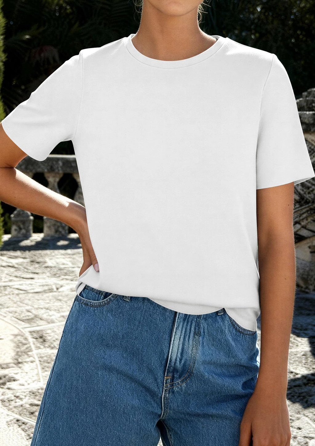 PRETTYGARDEN Womens Summer Tops Casual Basic Crewneck Short Sleeve Shirts Spring Fashion Clothing Going Out Outfits