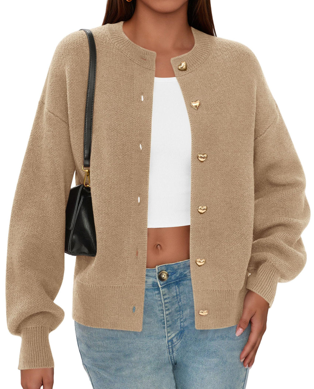 PRETTYGARDEN Cardigan for Women Fall Fashion Long Sleeve Trendy Button Down Work Office Sweaters Cute Winter Jacket
