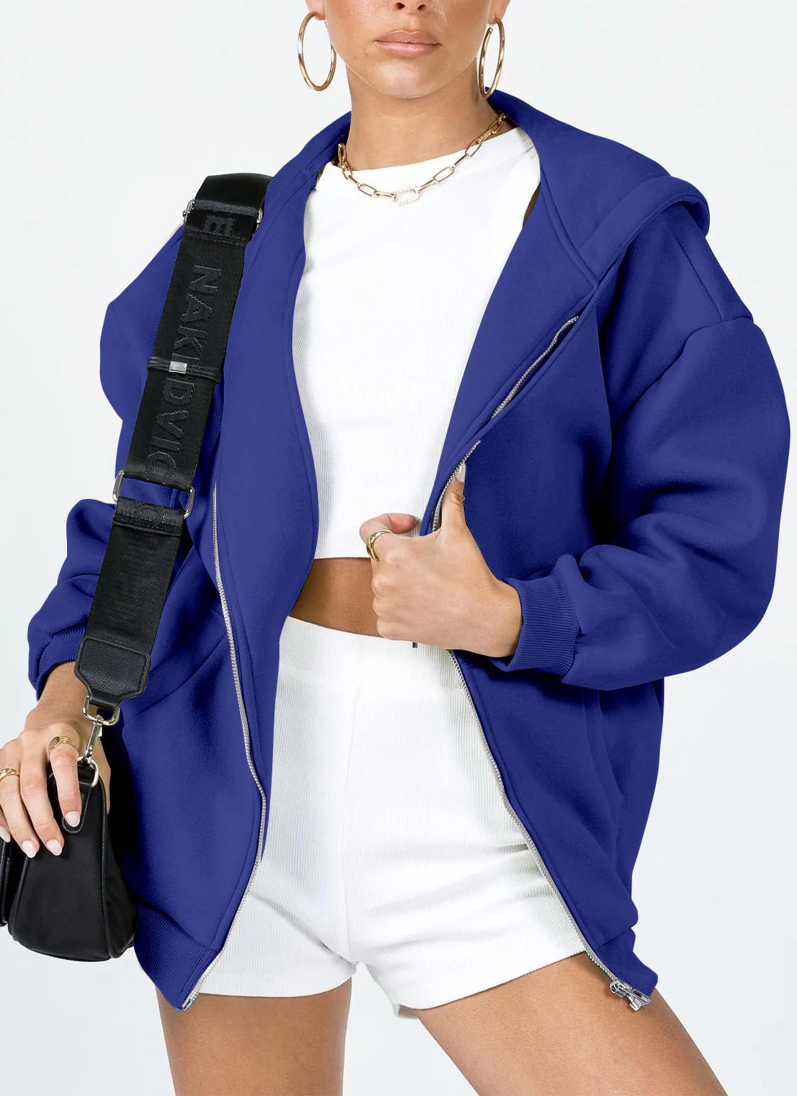 PRETTYGARDEN Women's Zip Up Y2K Hoodies Casual Long Sleeve Sweatshirts Fall Spring Track Jackets with Pockets