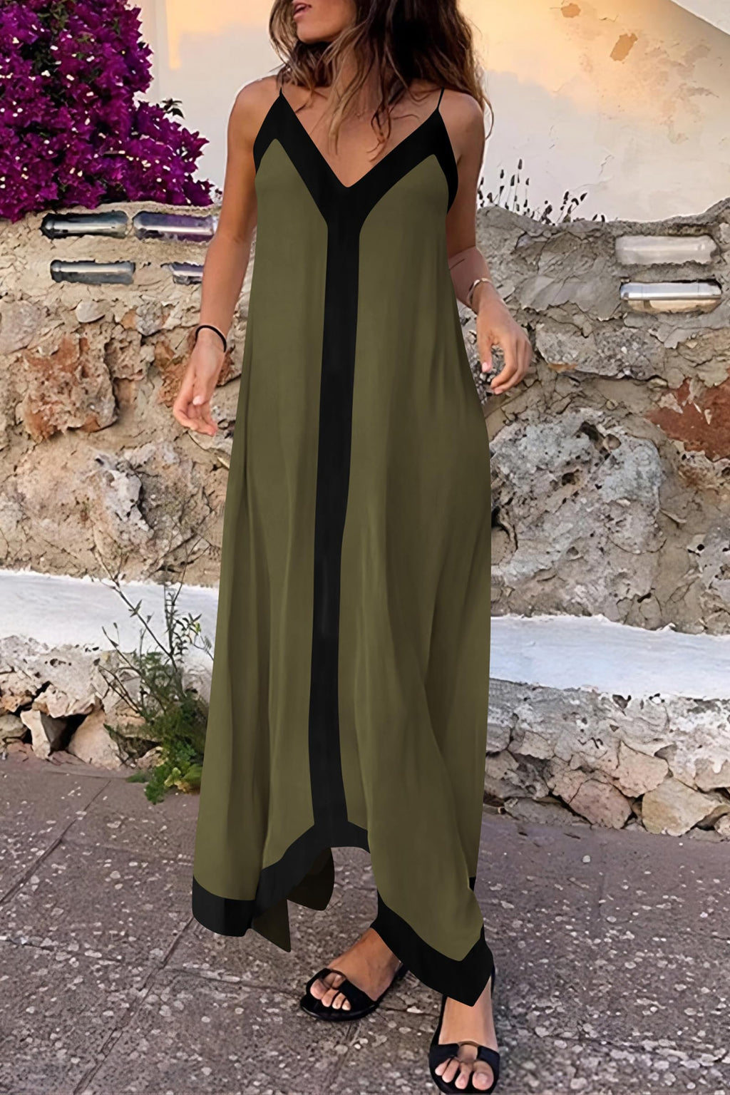 PRETTYGARDEN Women's Summer Maxi Dress Sleeveless V Neck Spaghetti Strap Flowy Elegant Holiday Party Dresses