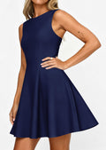 PRETTYGARDEN Cocktail Dresses for Women Summer Formal Boat Neck A Line Spring Elegant Graduation Party Mini Dress