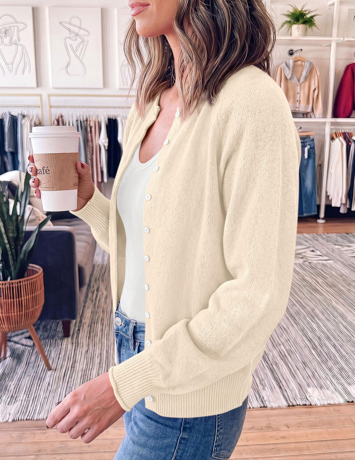 PRETTYGARDEN Women's Knit Cardigan Lightweight Cozy Sweaters Comfy Long Sleeve Work Tops, Button Down Shirts, Rolled Edges, Casual Fall Clothes for Going Out, Holiday, Winter Layering