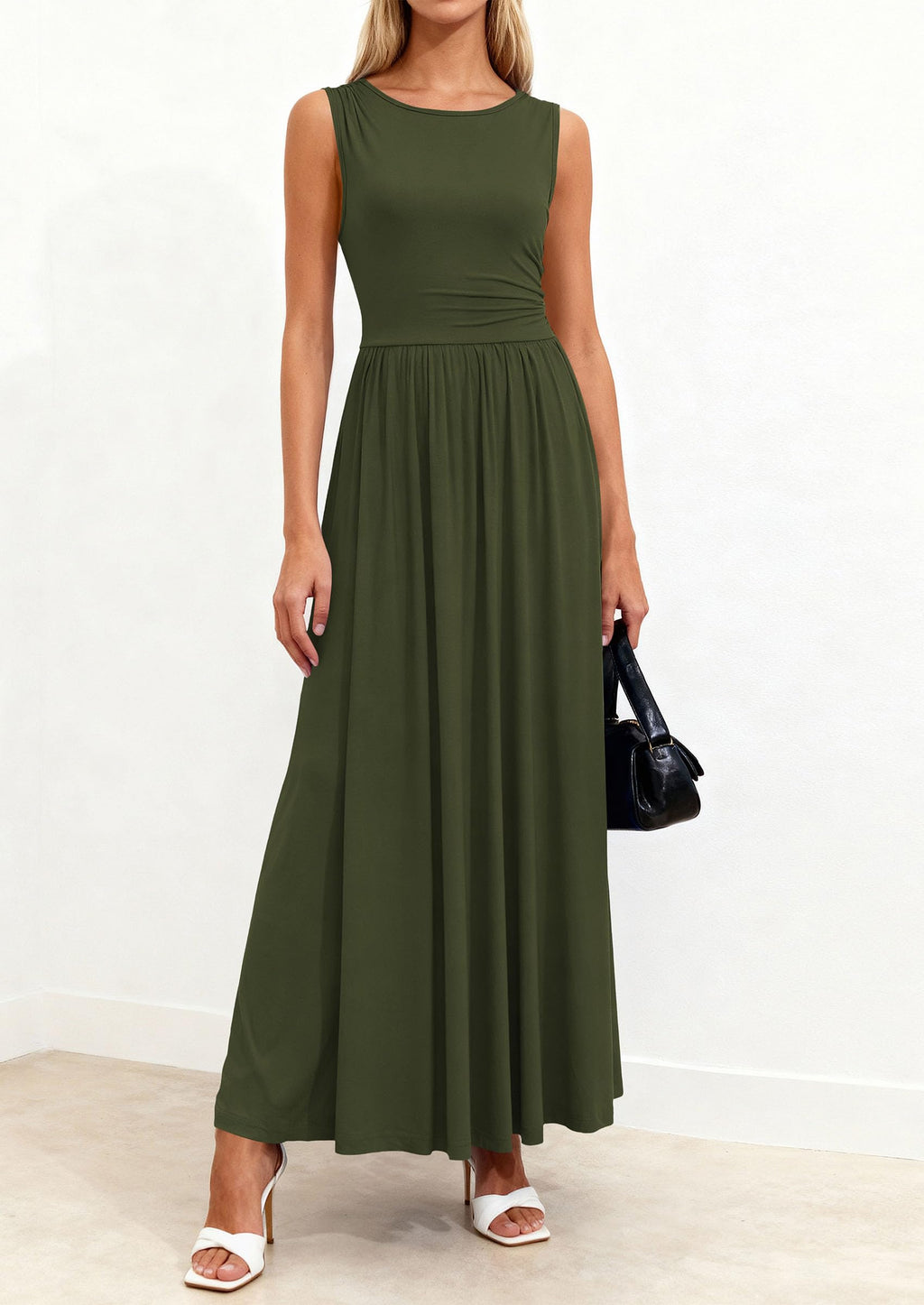 PRETTYGARDEN Summer Maxi Dresses for Women Sleeveless A Line Flowy Long Casual Sundress Wedding Guest Fashion Clothing