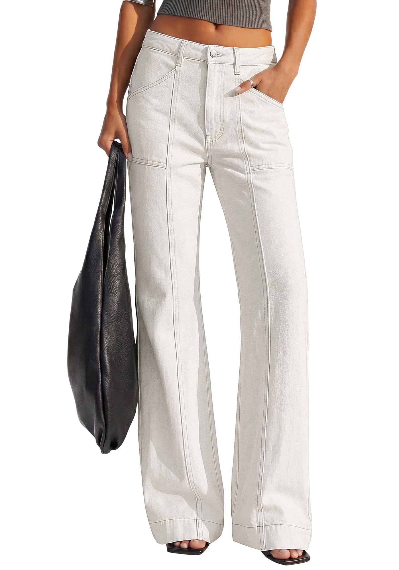 BTFBM Straight Leg Jeans for Women Stretchy Curve Appeal Pants Front Seam, Little Flare Bootcut Jean, High Waisted Denim Pockets, Travel Airport Outfits, Trendy Fall Fashion Clothing