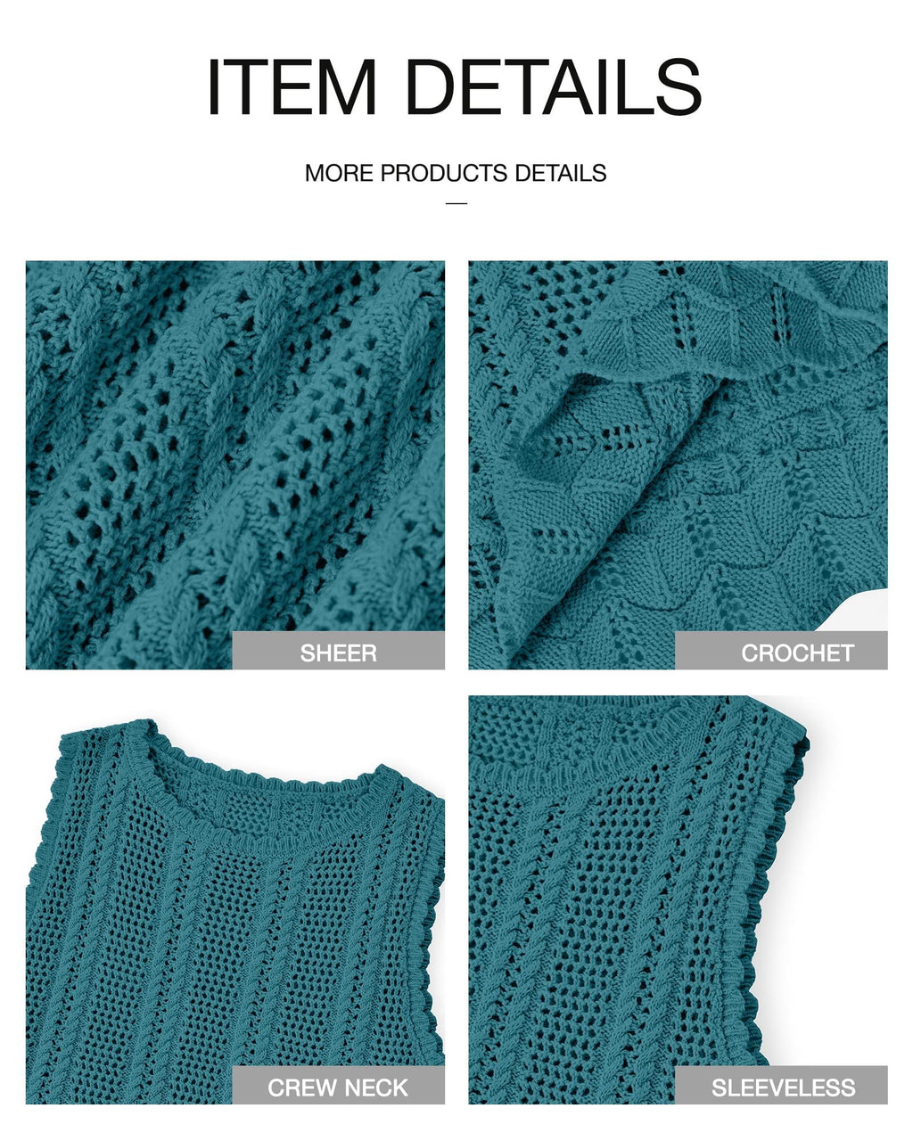 FreshPretty Crochet Tank Top Vacation Outfits for Women Sweater Vest Beach Cover Ups Spring Summer Sleeveless Cruise Resort Wear