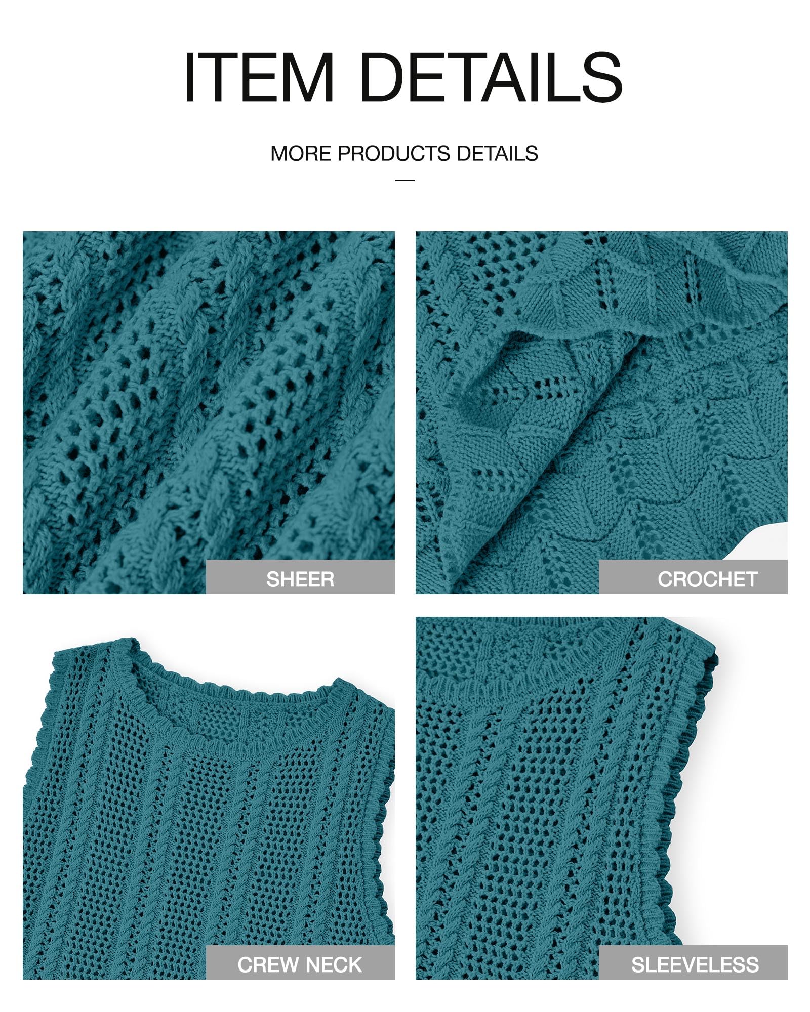 FreshPretty Crochet Tank Top Vacation Outfits for Women Sweater Vest Beach Cover Ups Spring Summer Sleeveless Cruise Resort Wear