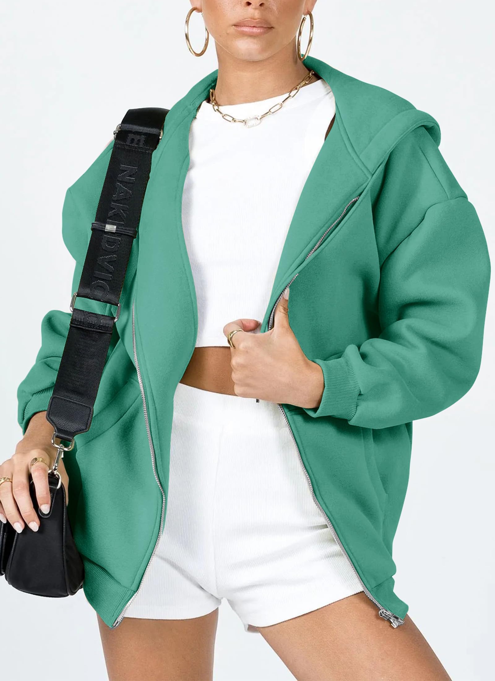 PRETTYGARDEN Women's Zip Up Y2K Hoodies Casual Long Sleeve Sweatshirts Fall Spring Track Jackets with Pockets