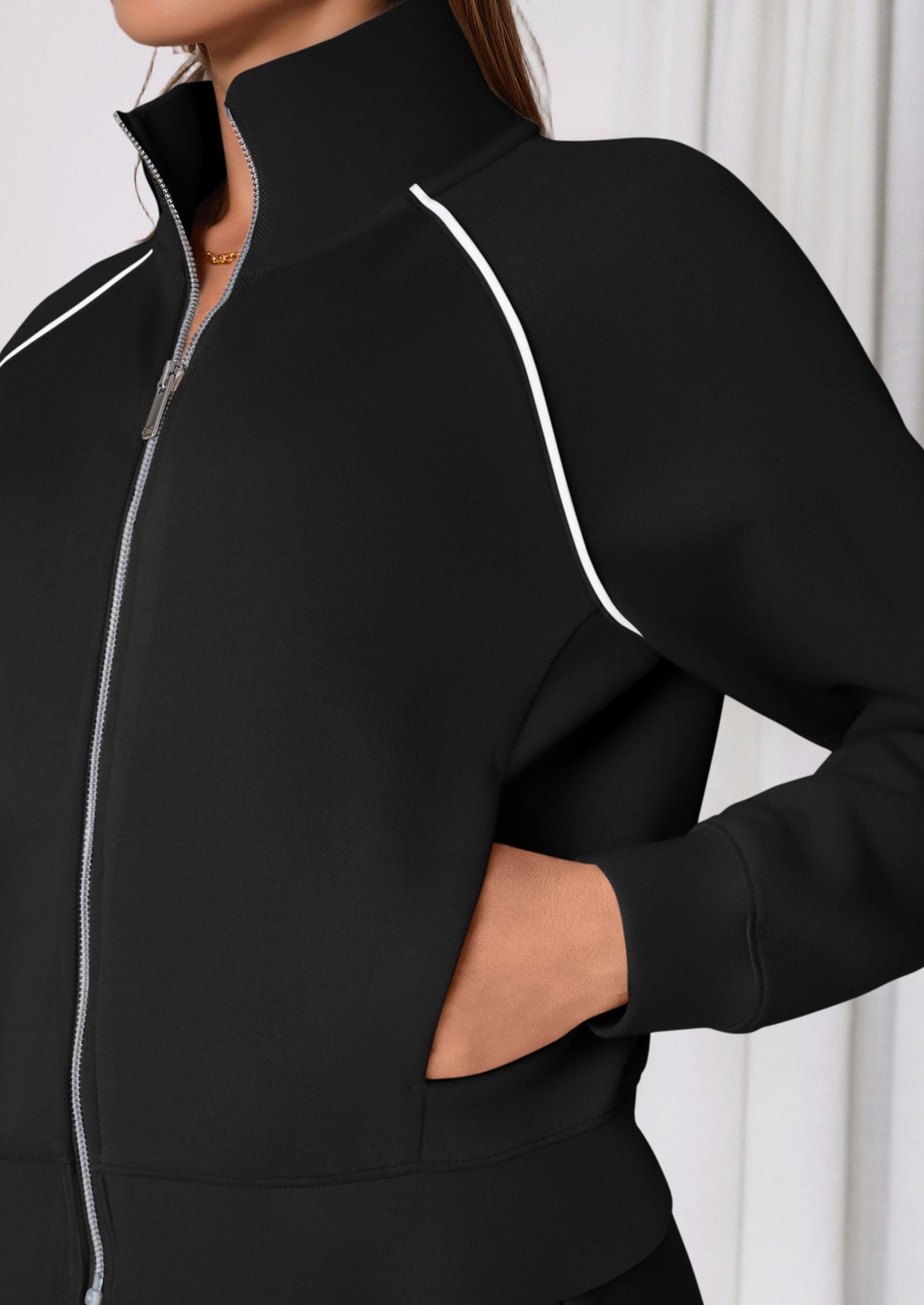 PRETTYGARDEN Womens 2 Piece Outfits Sweatsuits Fall Full Zip Sweatshirts Workout Pants Matching Lounge Sets Tracksuits