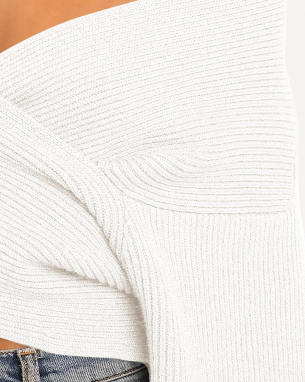 BTFBM Off The Shoulder Sweater for Women Winter Fall Fashion V Neck Long Sleeve Ribbed Knit Wrap Cropped Sweaters
