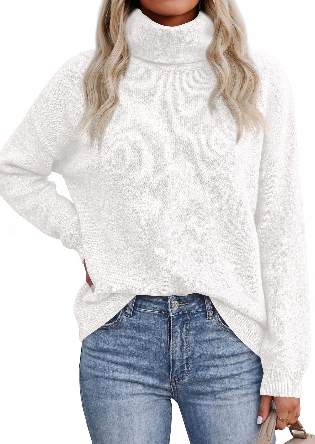 PRETTYGARDEN Women's Winter Turtleneck Sweaters Oversized Warm Pullover,Cozy Chunky Knit Sweater, Long Sleeve Tunic, Loose Fit Dressy Casual Tops, Trendy Fall Fashion Clothing, Holiday Outfits