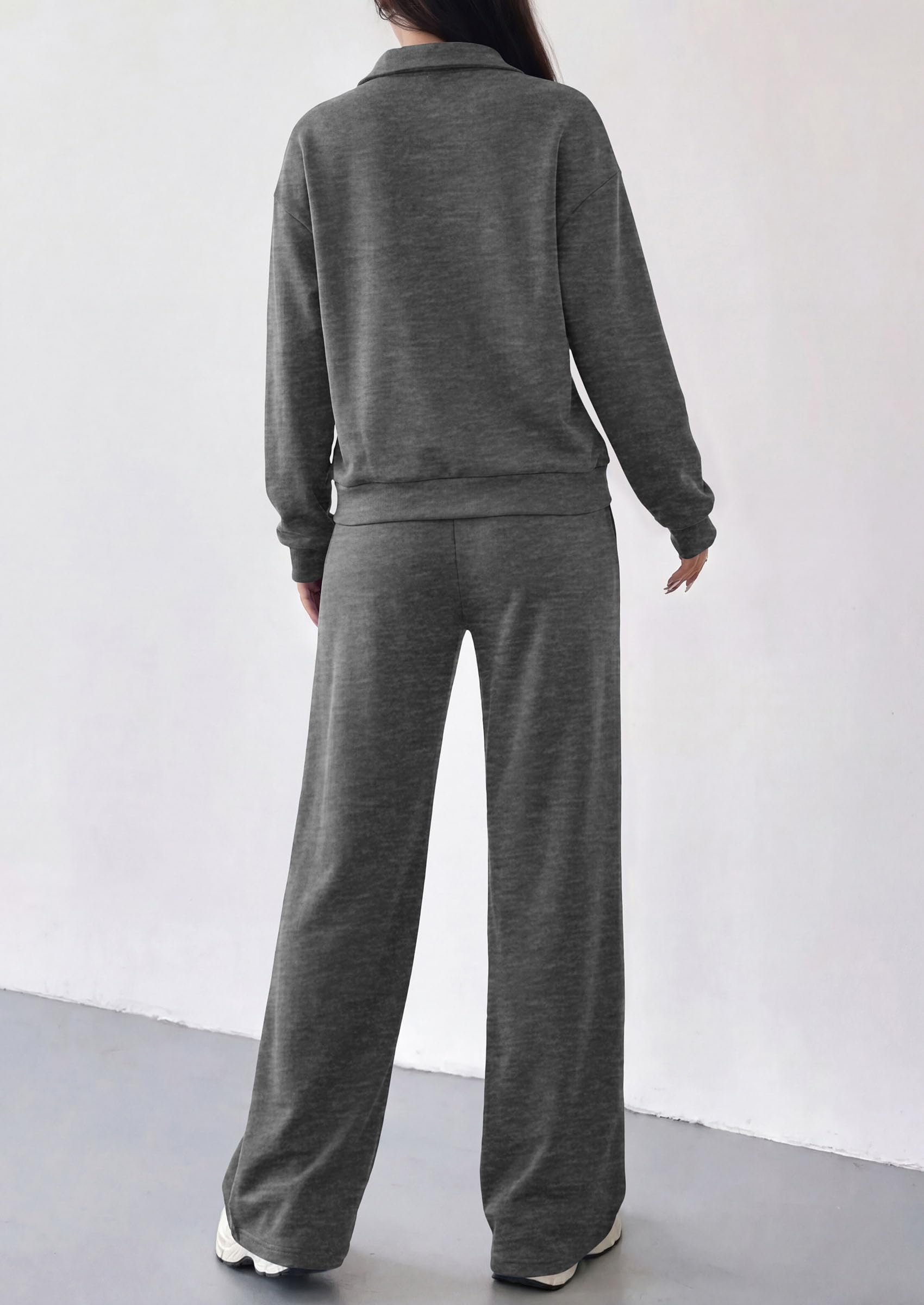 PRETTYGARDEN Women's Lounge Sets 2 Piece Outfits Sweatsuits | Half Zip Pullover Sweatshirts, Wide Leg Pants Pockets, Matching Workout Tracksuits, Airport Travel Resort Wear, Fall Clothes