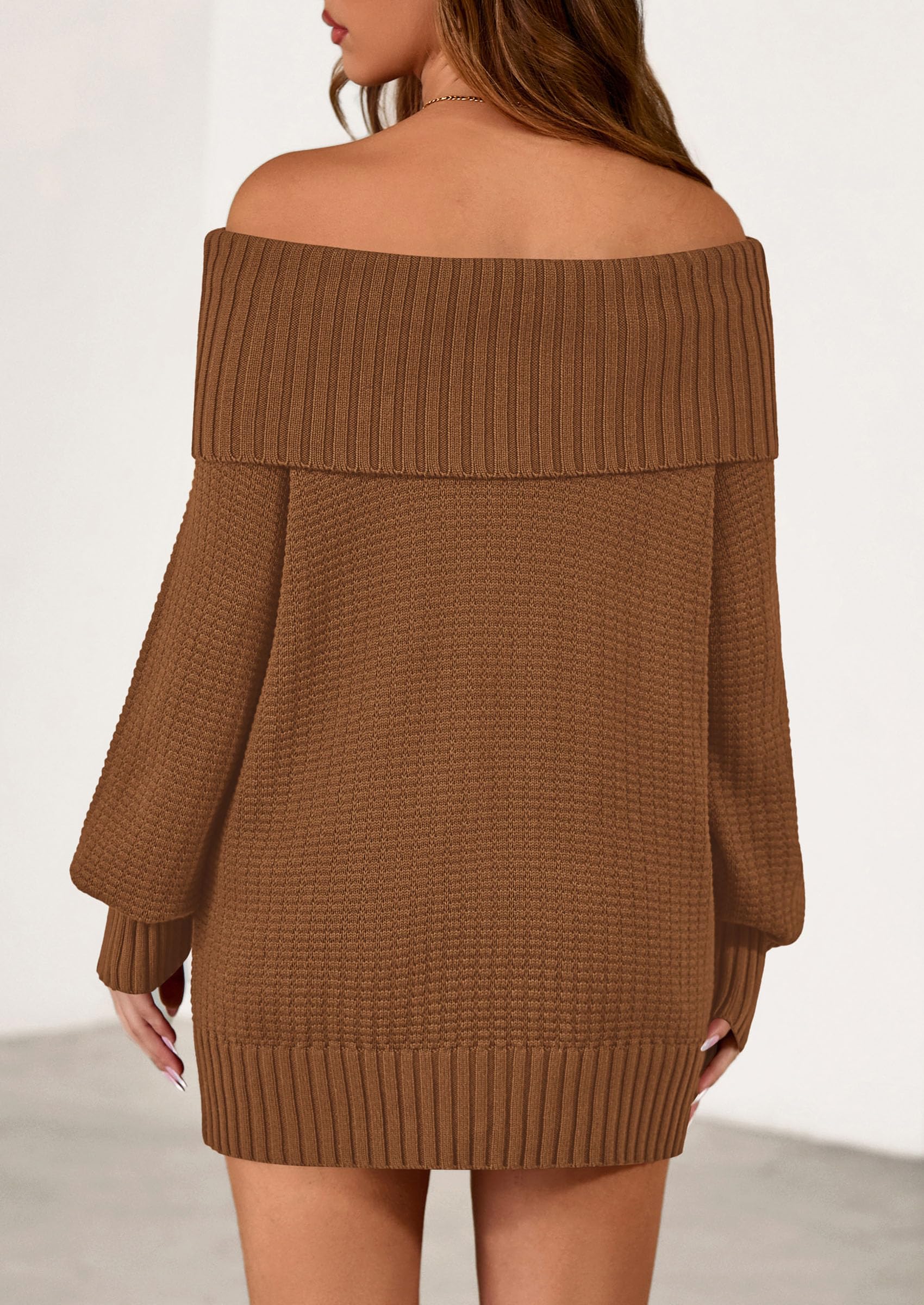 PRETTYGARDEN Womens Off The Shoulder Sweater Long Sleeve Tops Loose Knit Pullover Sweaters Fashion Fall Clothes