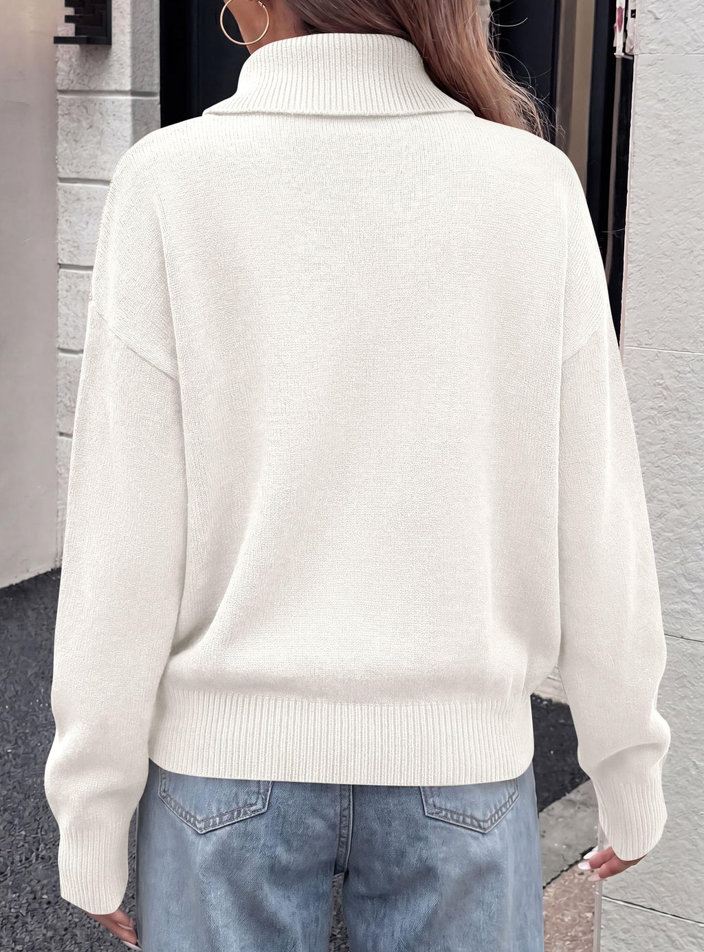 PRETTYGARDEN Womens Turtleneck Sweater Pullover Side Button Fall Clothes Stretchy Knit,Dropped Shoulder,Ribbed Cuffs,Asymmetrical,Jumper Long Sleeve Tops,Work Offices