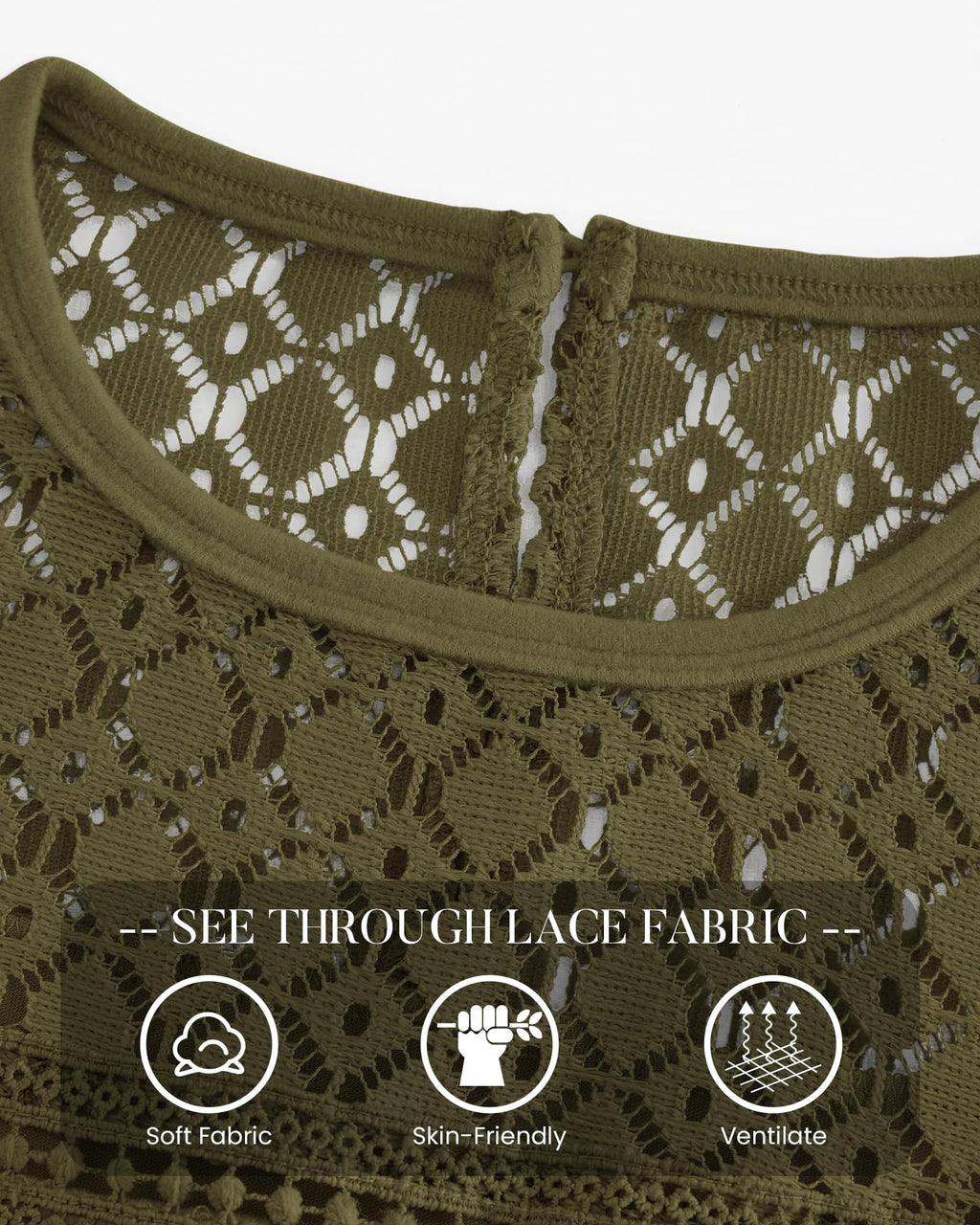 FreshPretty Lace Long Sleeve Shirts Womens Tops Dressy Casual Knit Boho Lightweight Blouses Winter Clothing Fall Fashion