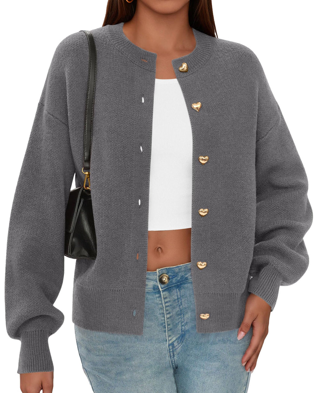 PRETTYGARDEN Cardigan for Women Fall Fashion Long Sleeve Trendy Button Down Work Office Sweaters Cute Winter Jacket