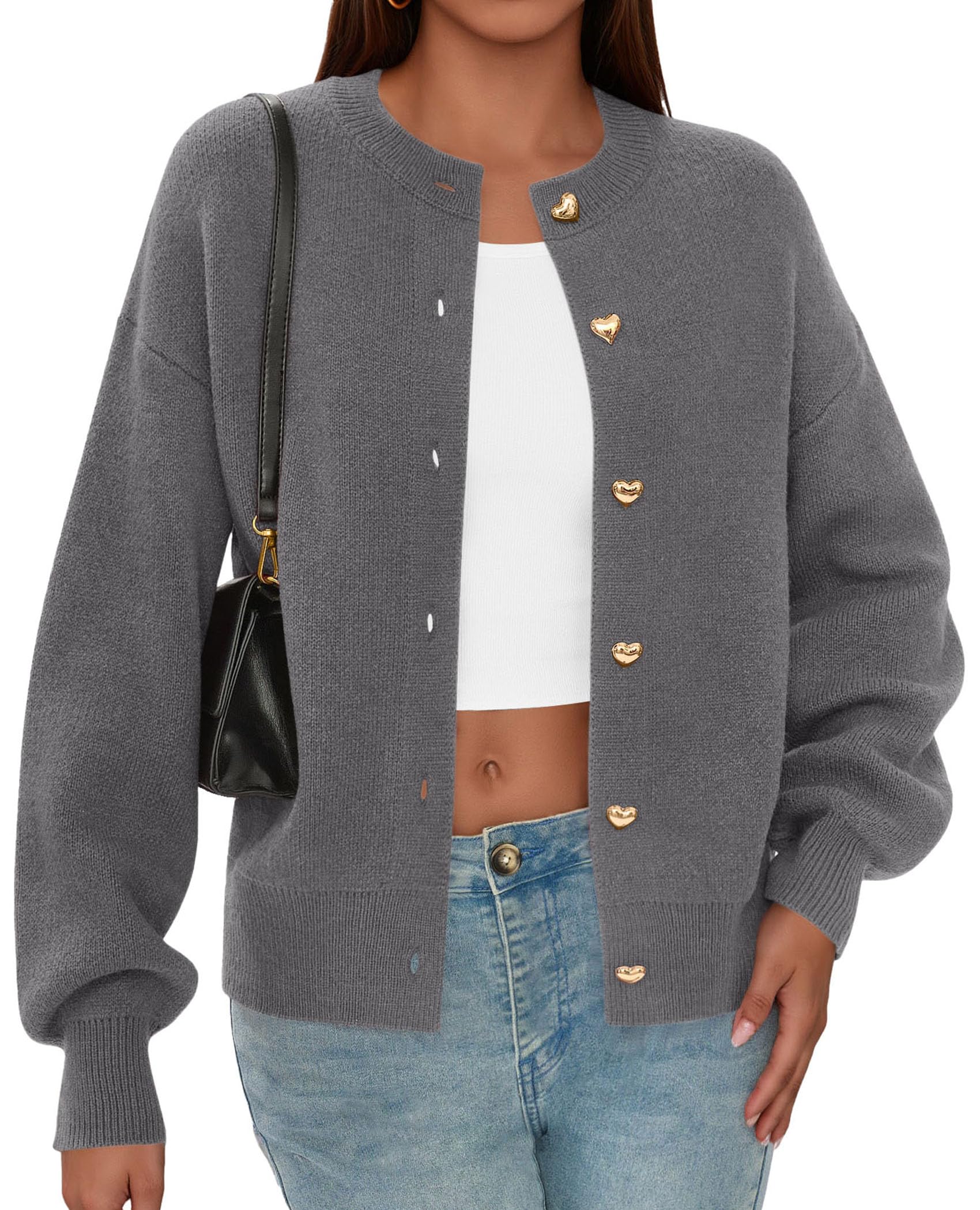 PRETTYGARDEN Cardigan for Women Fall Fashion Long Sleeve Trendy Button Down Work Office Sweaters Cute Winter Jacket