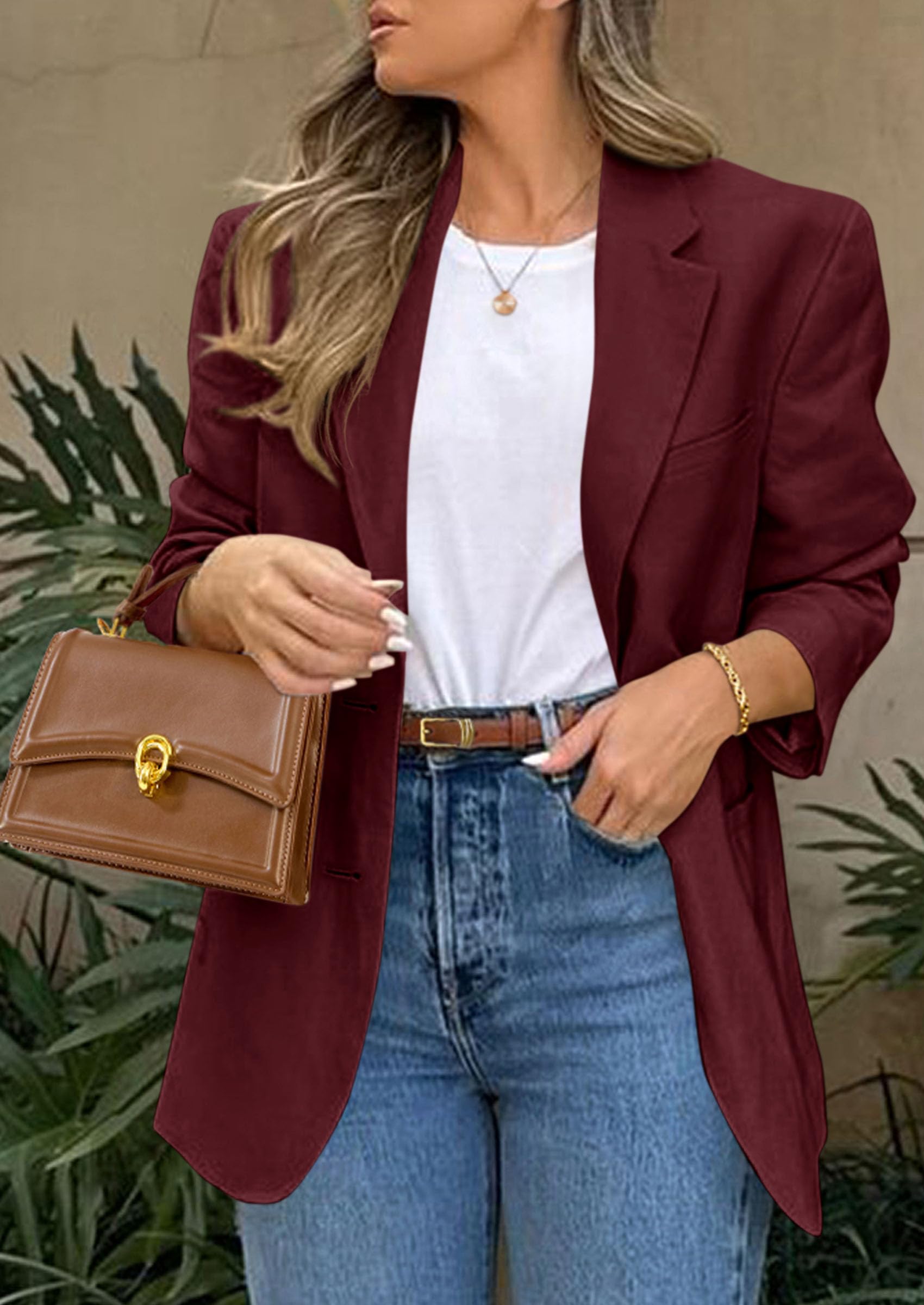 PRETTYGARDEN Blazers for Women Business Casual Long Sleeve Lapel Open Front Suit Jacket Work Blazer with Pockets