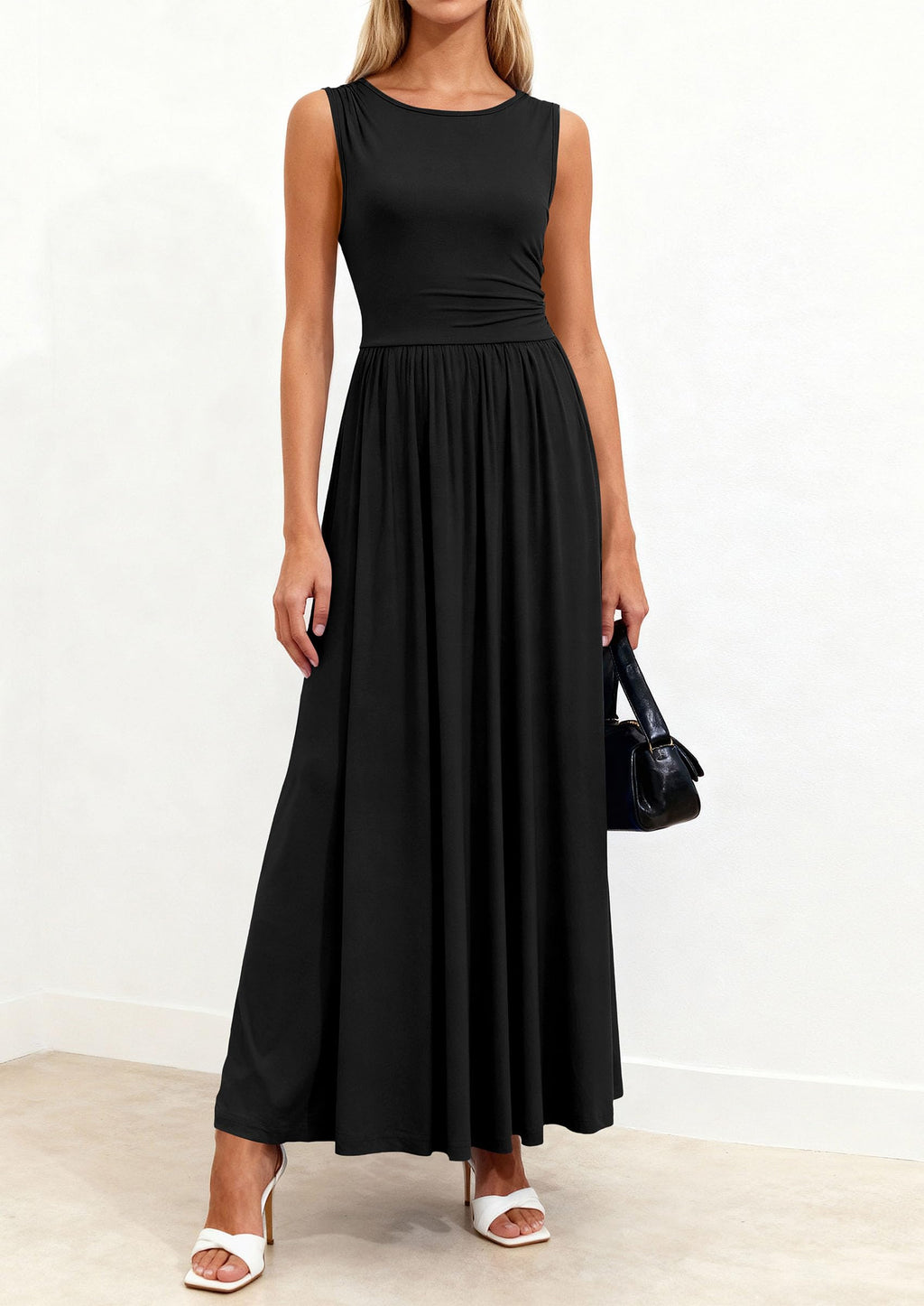 PRETTYGARDEN Summer Maxi Dresses for Women Sleeveless A Line Flowy Long Casual Sundress Wedding Guest Fashion Clothing