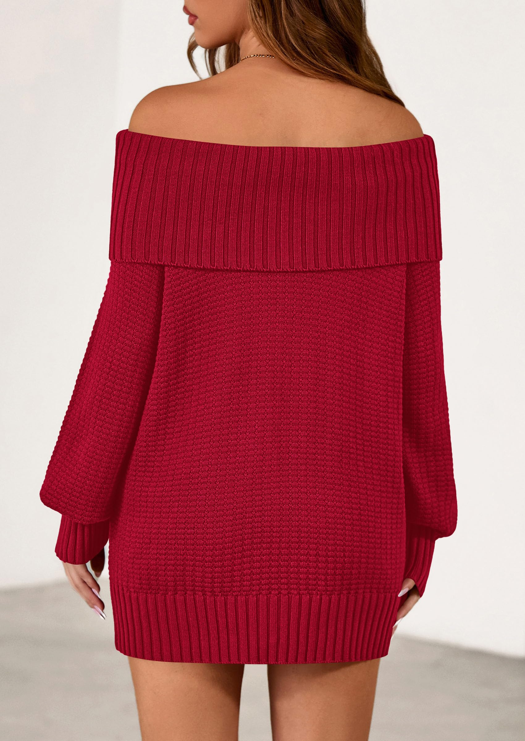 PRETTYGARDEN Womens Off The Shoulder Sweater Long Sleeve Tops Loose Knit Pullover Sweaters Fashion Fall Clothes